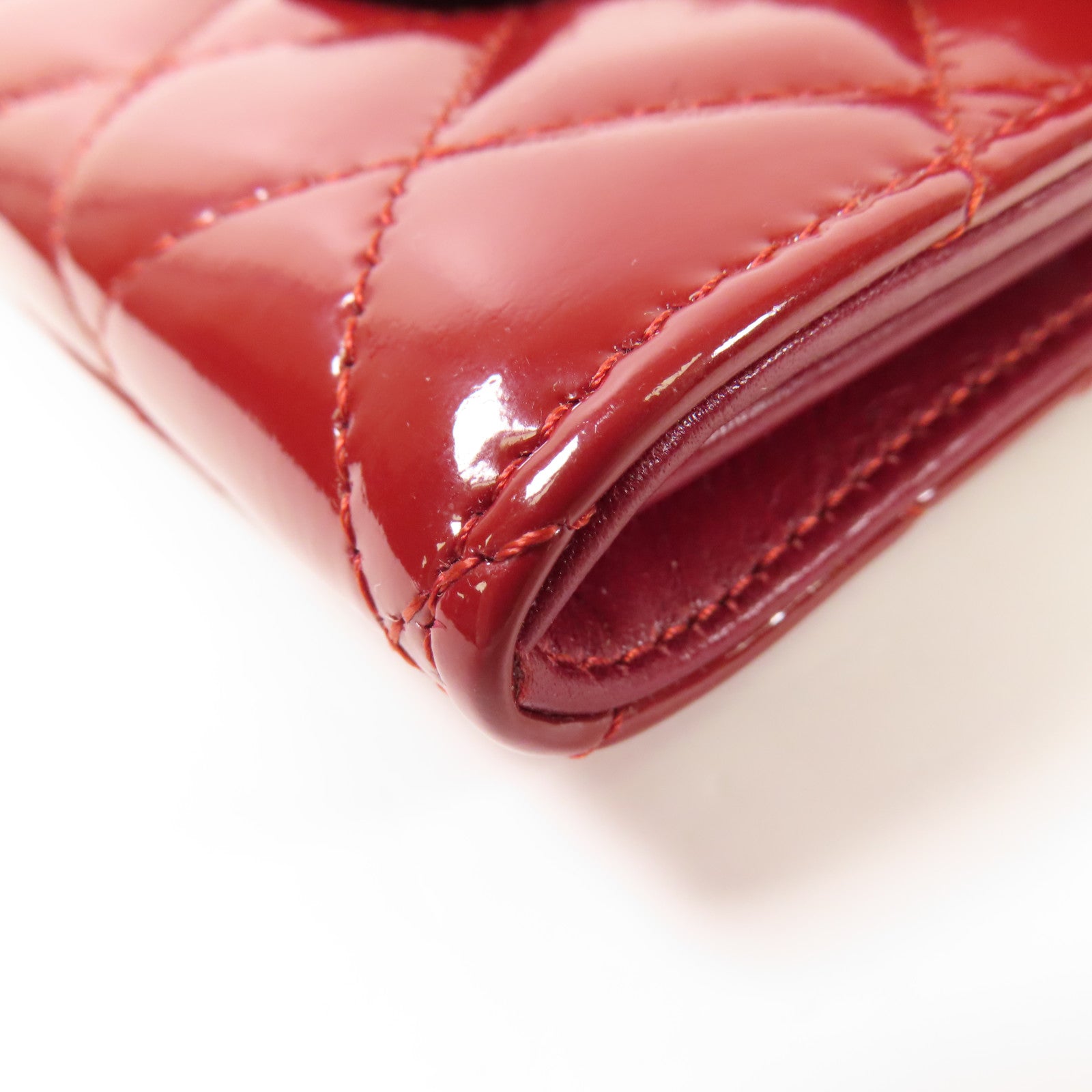 CHANEL 漆皮皮革Card Case銀扣卡片套