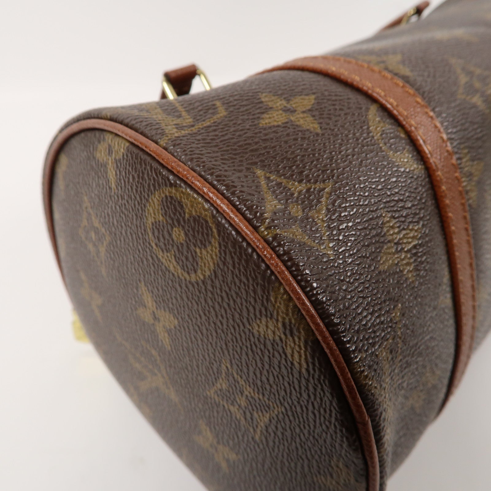 LOUIS VUITTON Monogram Papillon PM金扣手挽袋啡色