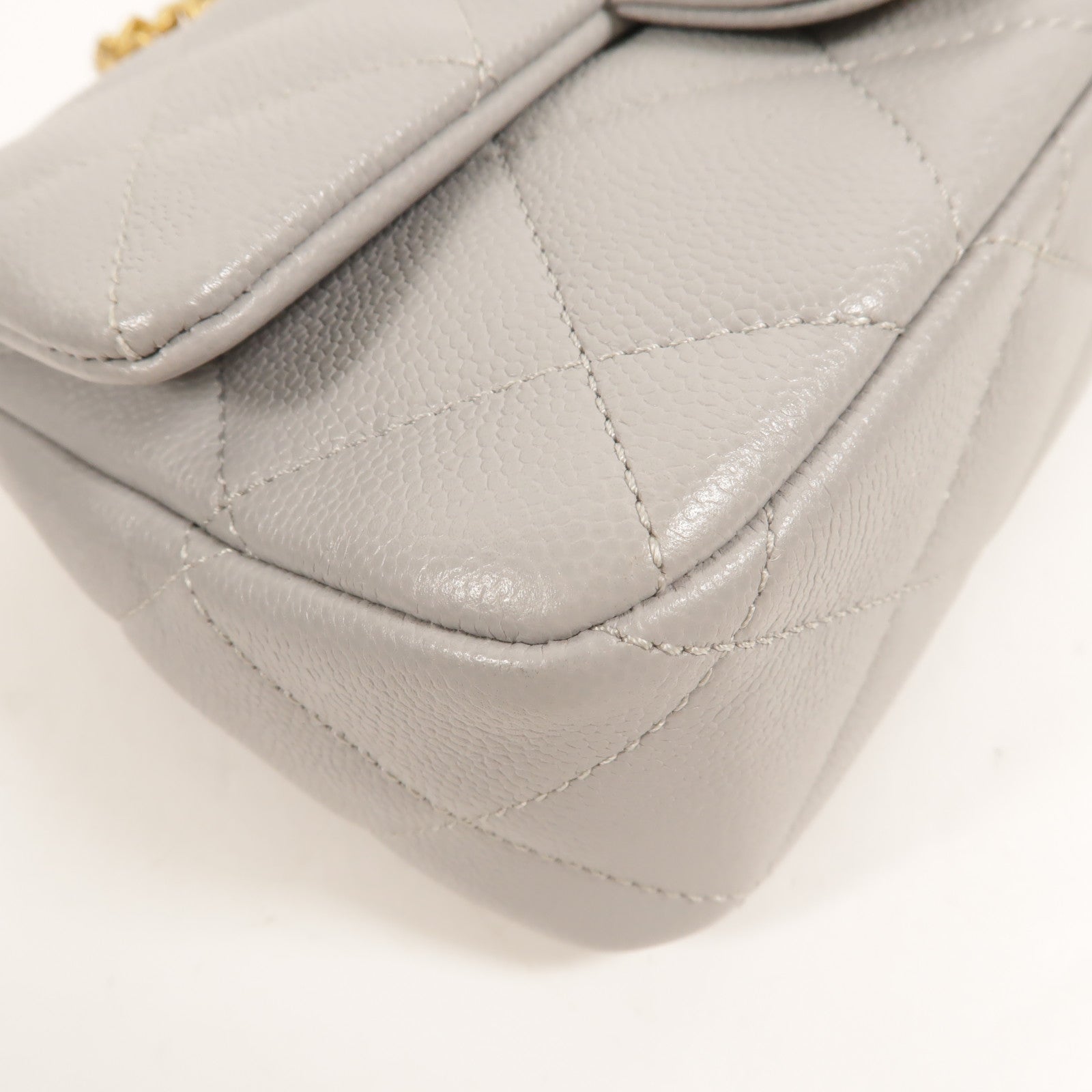 CHANEL 牛皮皮革Mini Coco Shoulder鏈帶肩背袋
