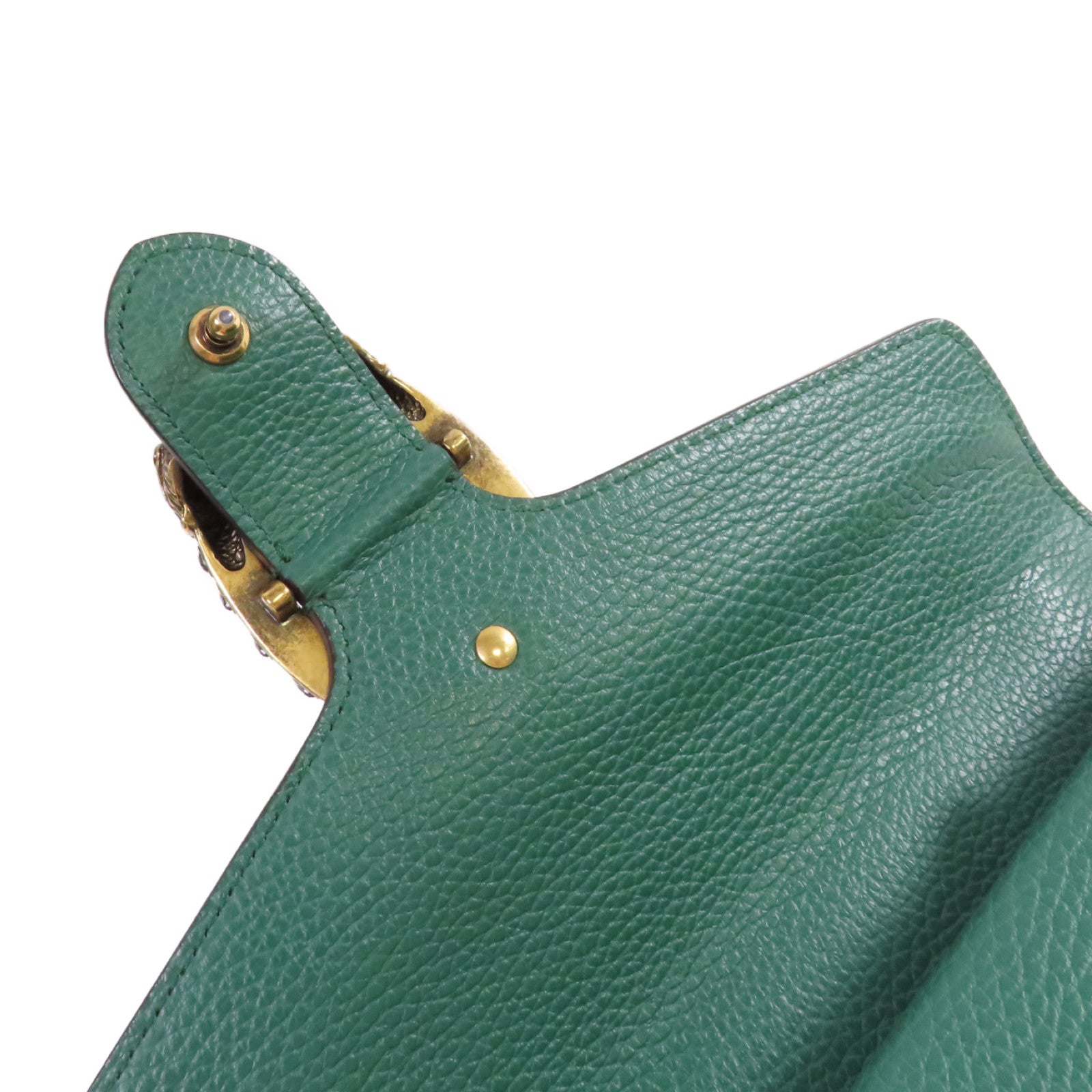 GUCCI 牛皮皮革Dionysus GG Small Shoulder Bag金扣鏈帶肩背袋綠色