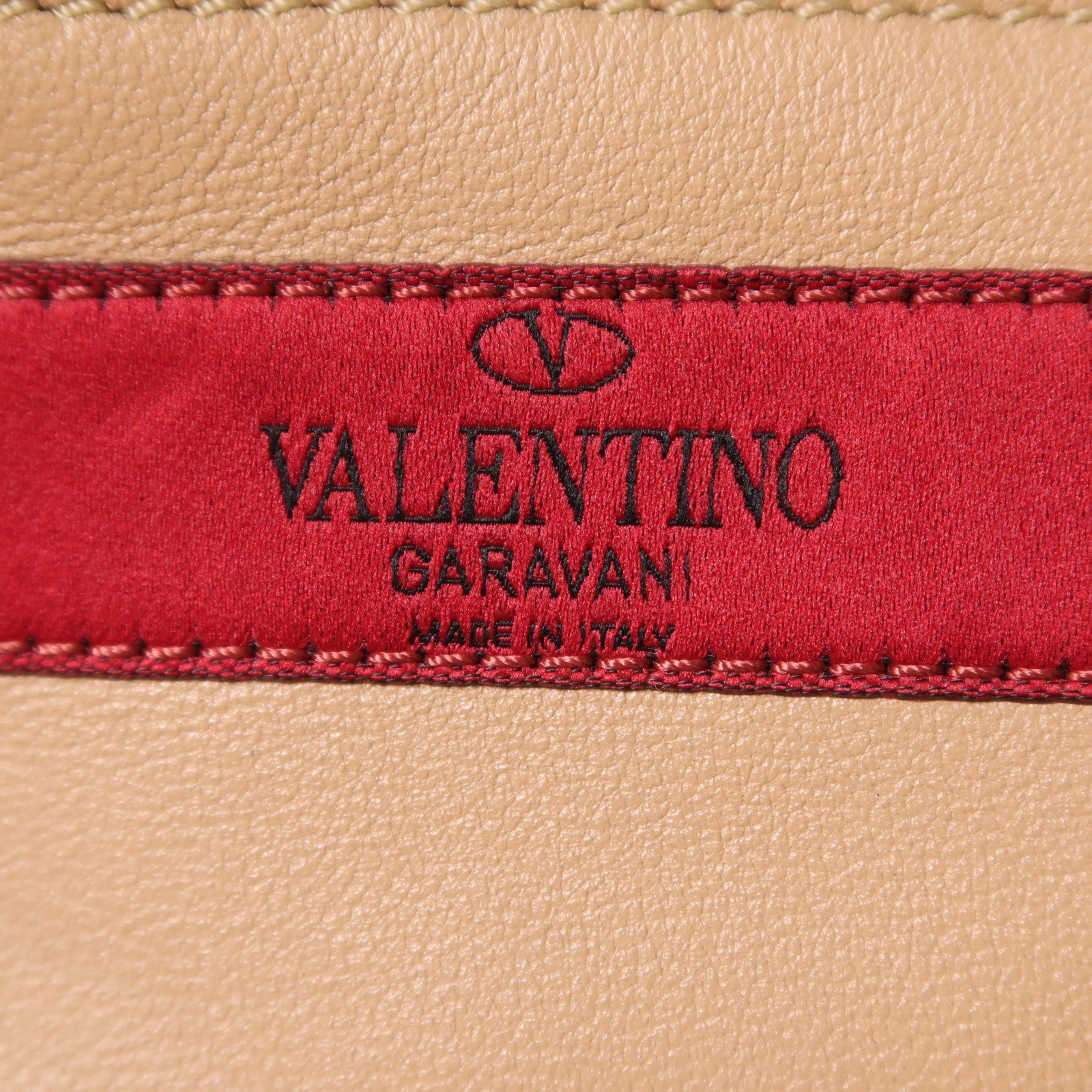 Valentino 牛皮皮革Garavani Rockstud金扣手挽肩背兩用袋米色