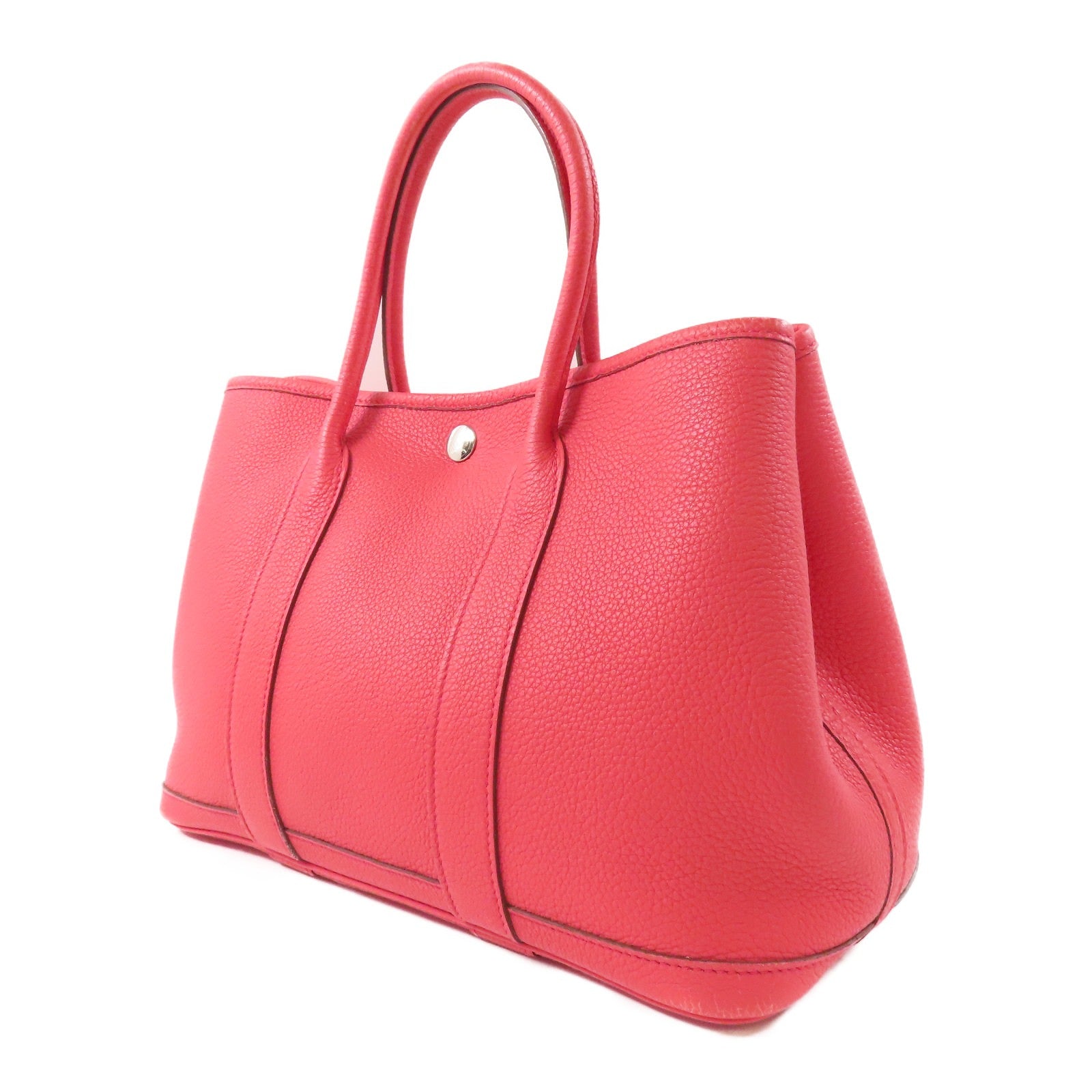 HERMES 【激減優惠】Negonda皮革GardenParty 30銀扣手挽袋Rose Jaipur