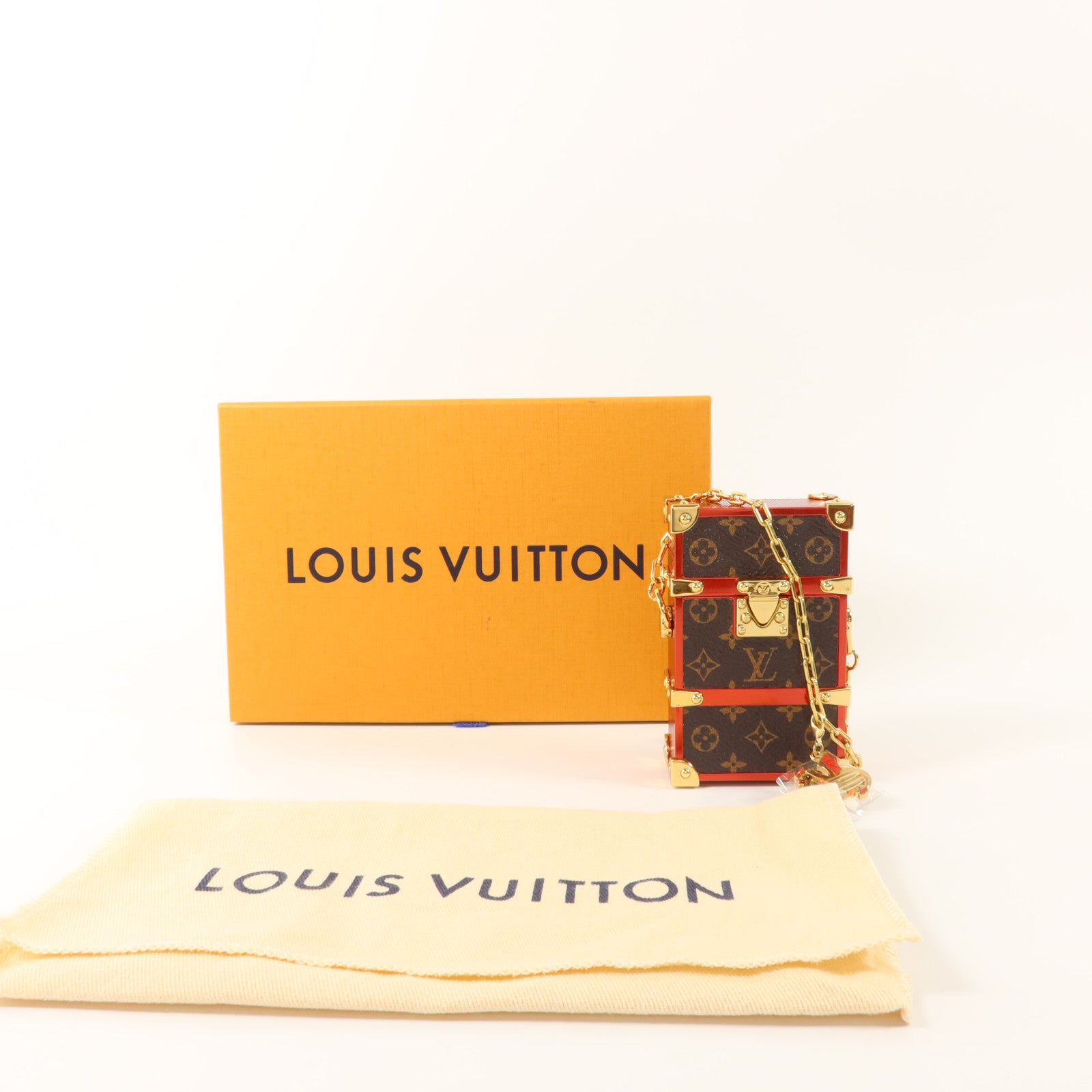 LOUIS VUITTON 金屬/Monogram Trunk Box Pouch肩背袋