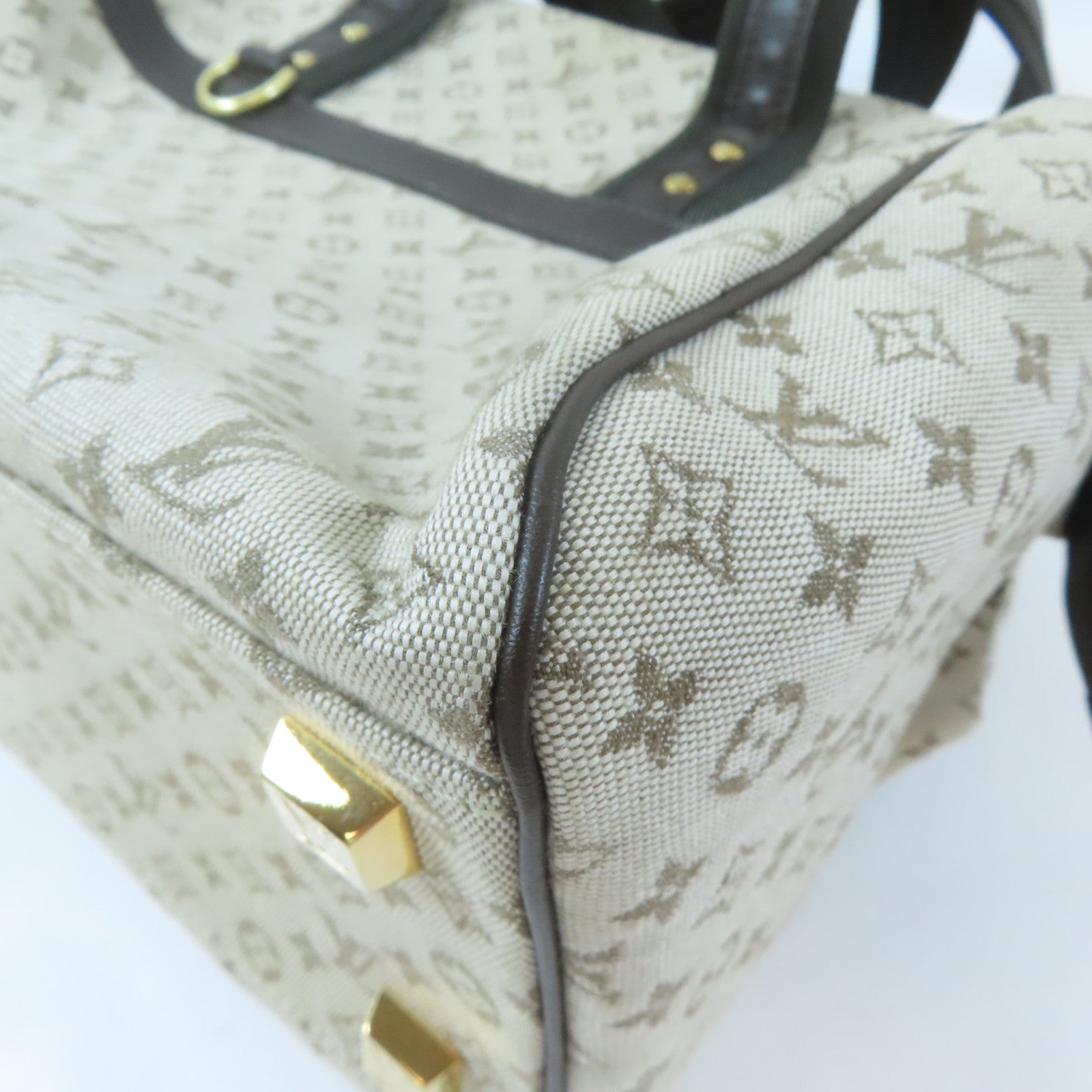 LOUIS VUITTON Monogram Mini Josephine GM金扣手挽袋綠色/啡色