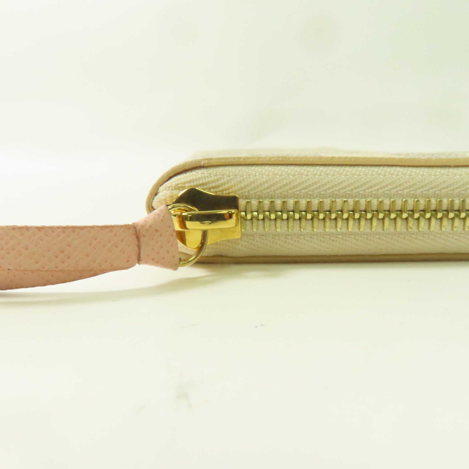 LOUIS VUITTON Damier Azur Zipper Long Wallet金扣長錢包白色
