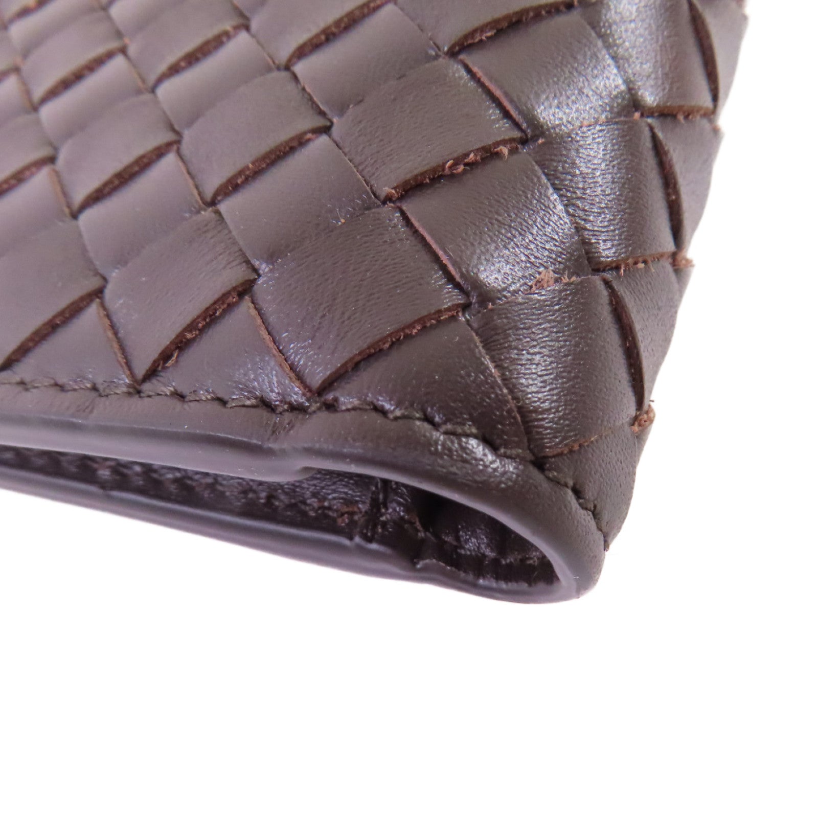 BOTTEGA VENETA 織紋皮革Short Wallet短錢包啡色