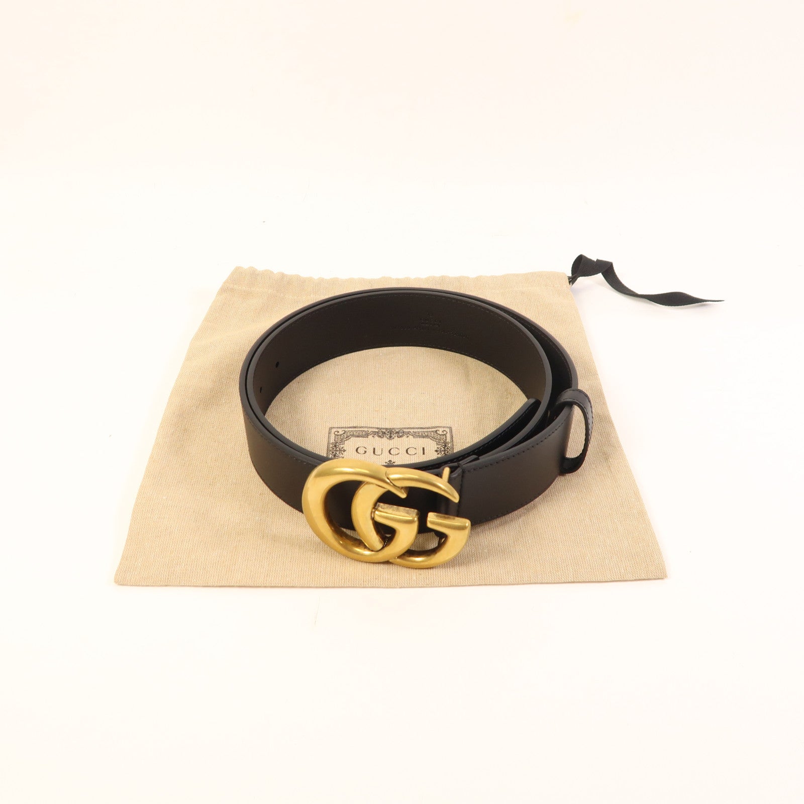 GUCCI 牛皮皮革Belt金扣皮帶