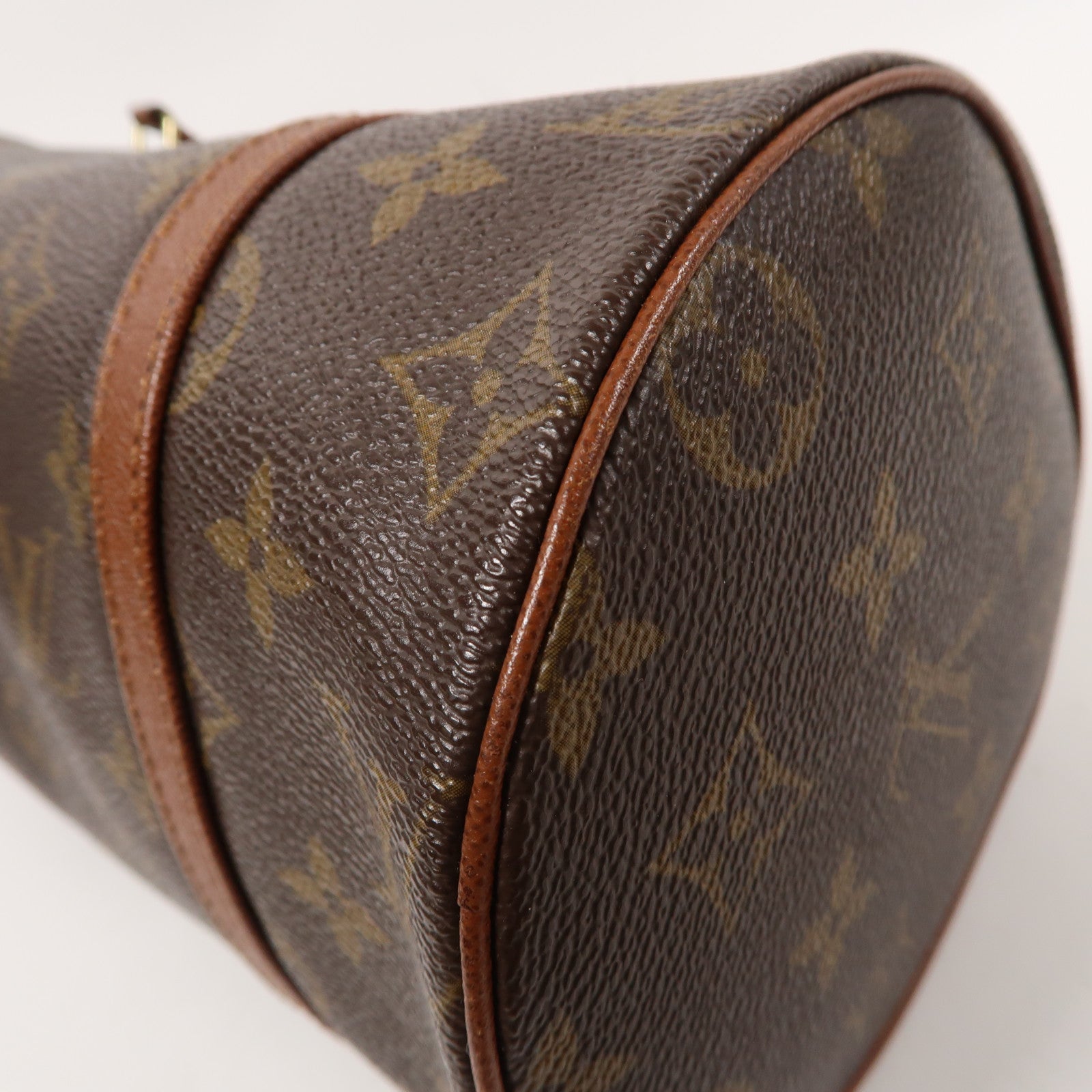 LOUIS VUITTON Monogram Papillon PM金扣手挽袋啡色