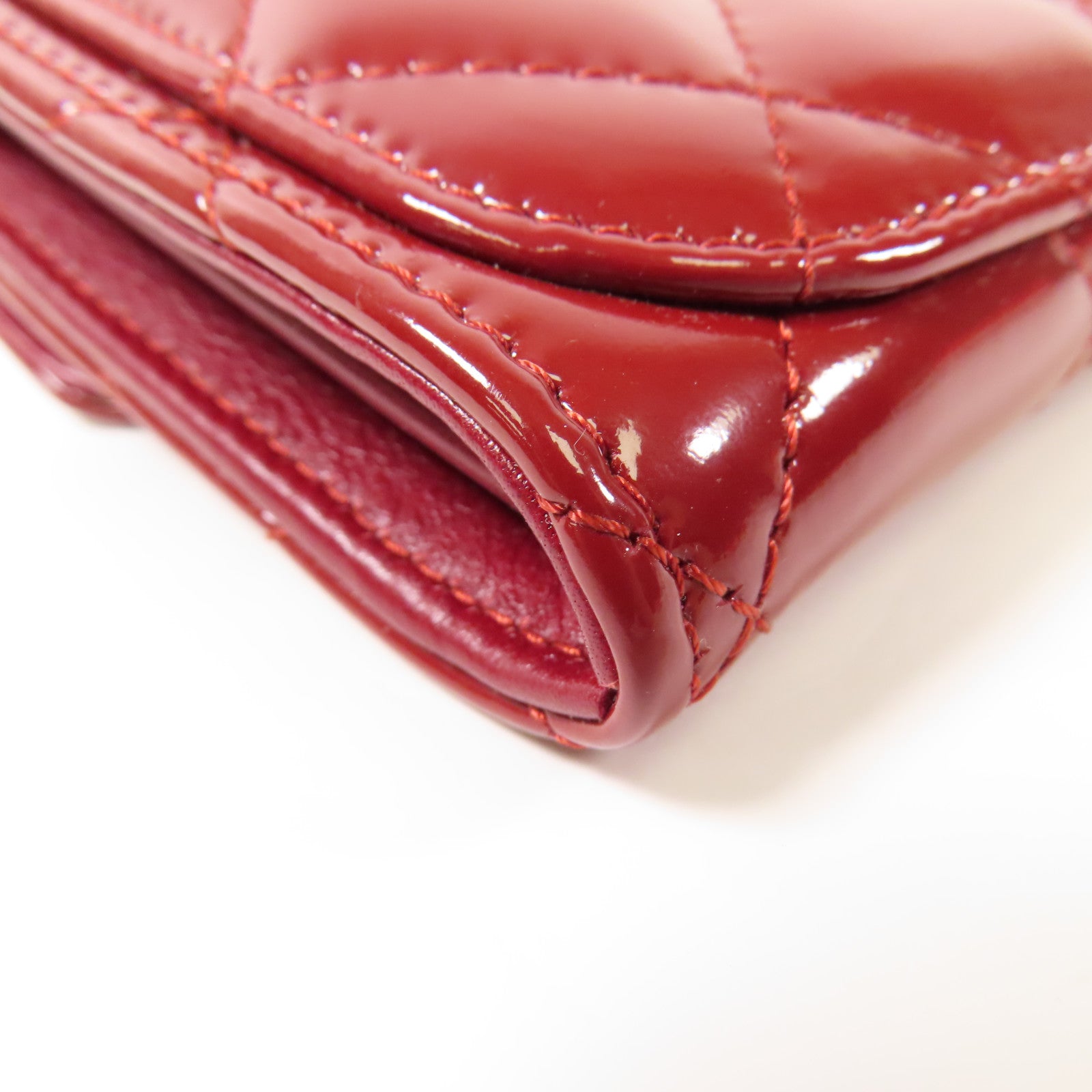 CHANEL 漆皮皮革Card Case銀扣卡片套
