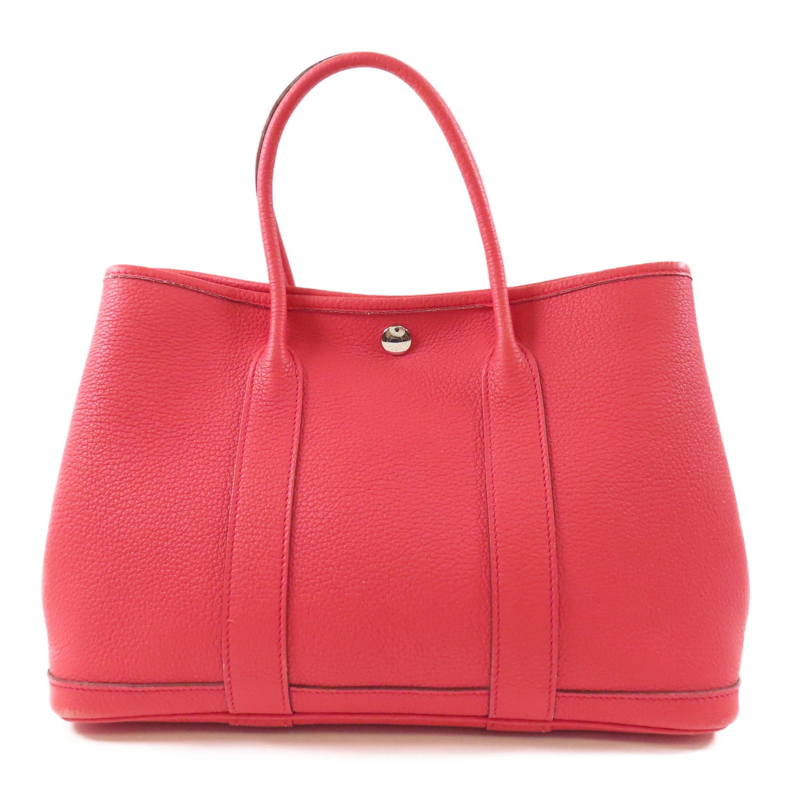 HERMES 【激減優惠】Negonda皮革GardenParty 30銀扣手挽袋Rose Jaipur