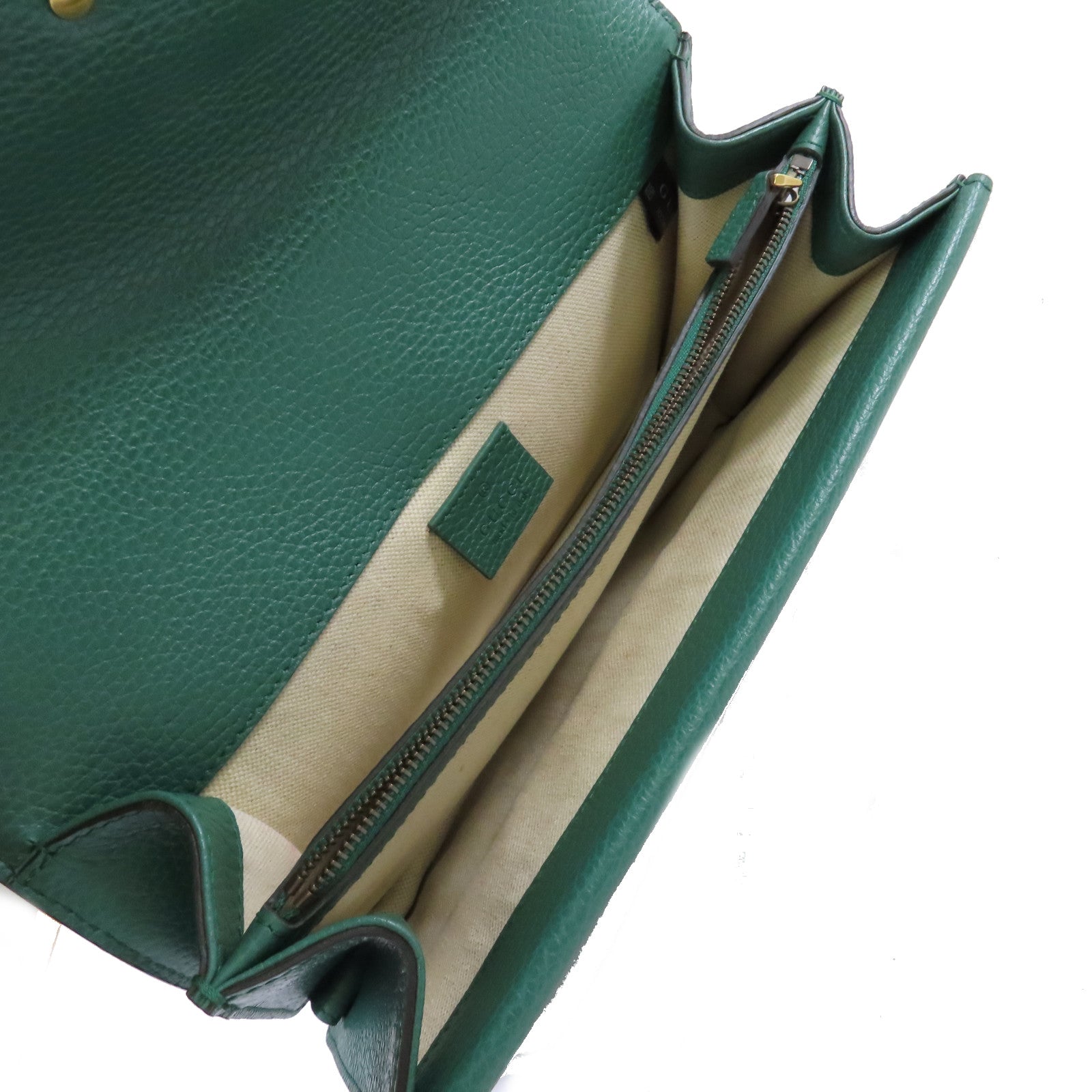 GUCCI 牛皮皮革Dionysus GG Small Shoulder Bag金扣鏈帶肩背袋綠色