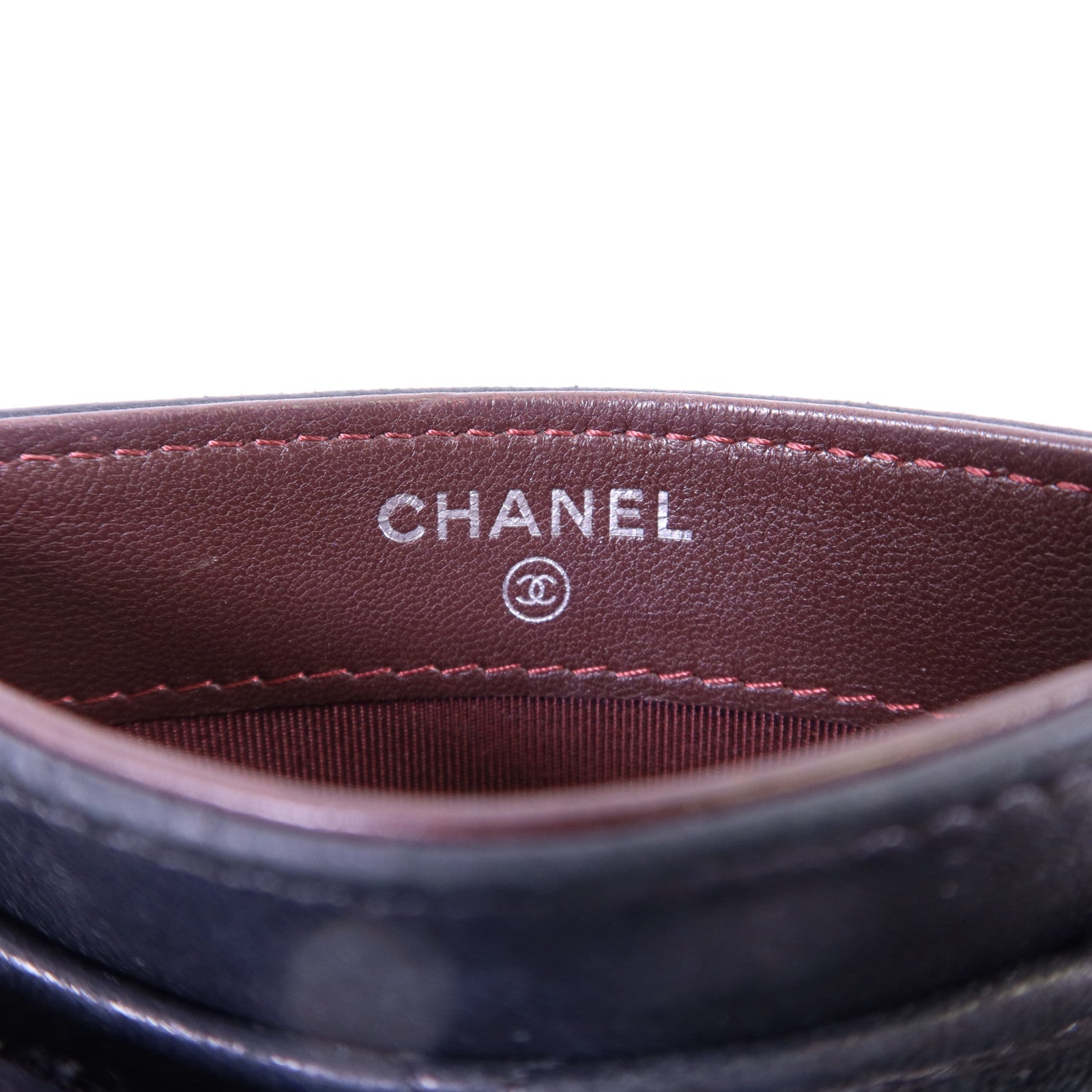 CHANEL 羊皮皮革Card Case銀扣卡片套