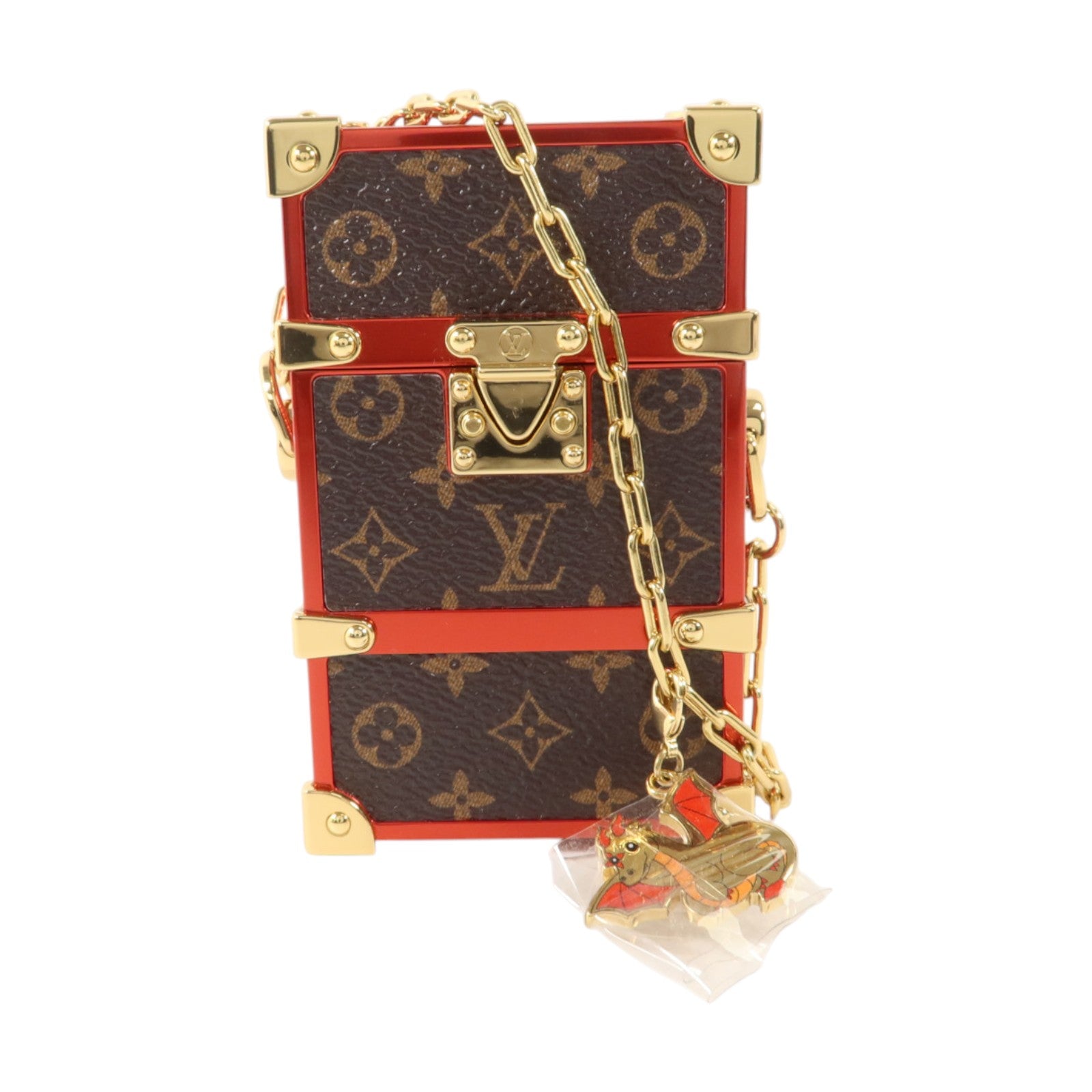 LOUIS VUITTON 金屬/Monogram Trunk Box Pouch肩背袋