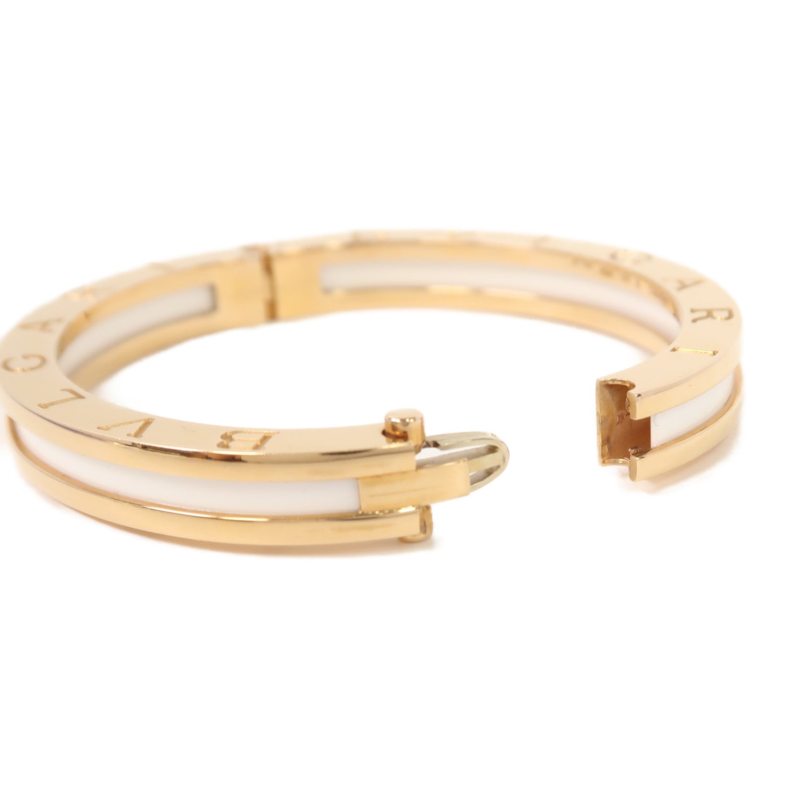 BVLGARI 18K玫瑰金/陶瓷B.zero1 Bracelet手鐲白色