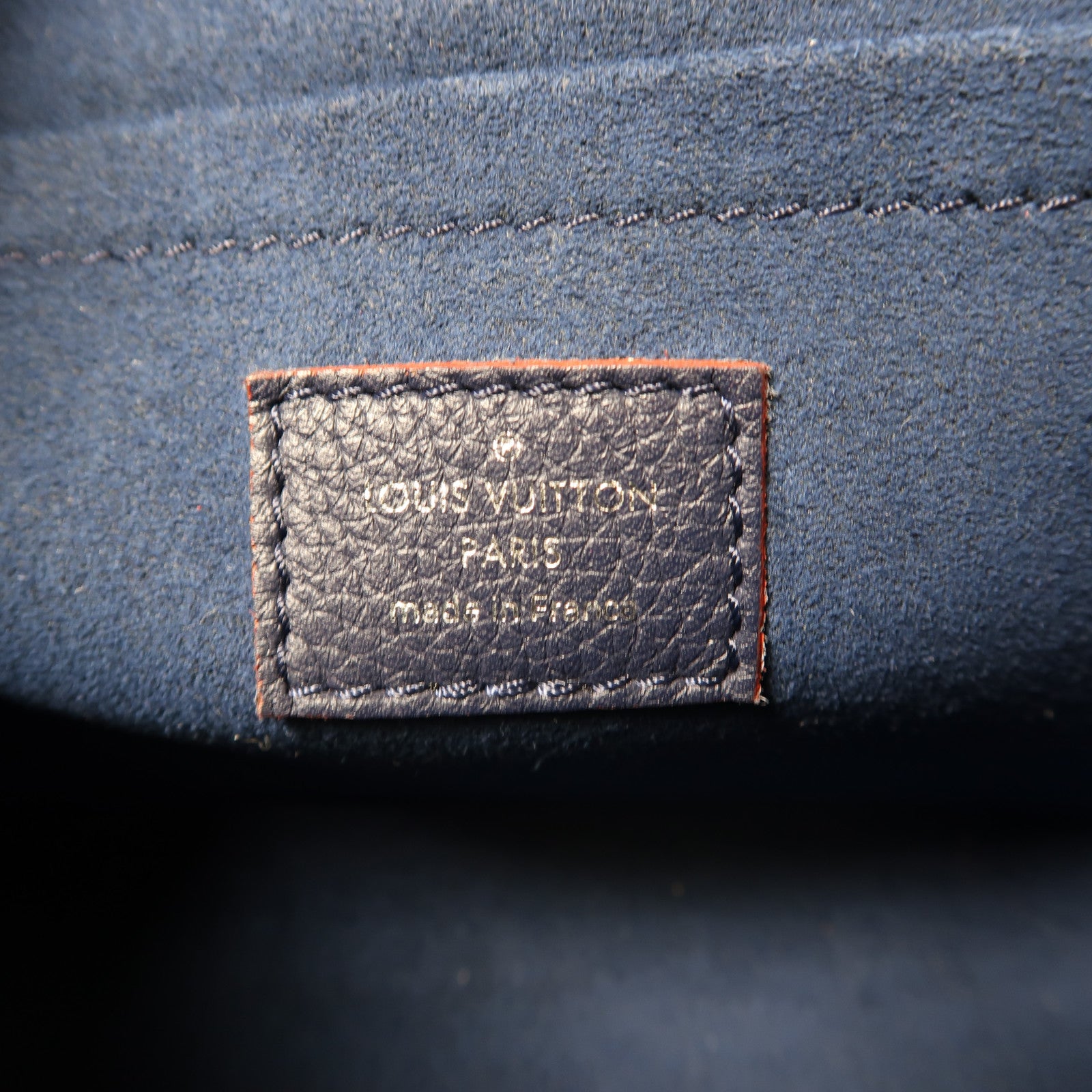 LOUIS VUITTON 牛皮皮革Mylockme BB銀扣鏈帶肩背袋深藍色