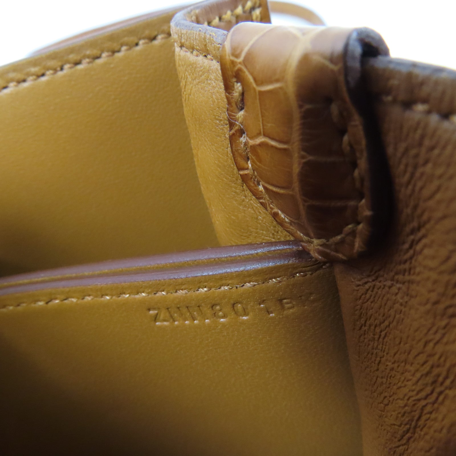 HERMES 鱷魚皮革Mini Roulis金扣肩背袋Gold