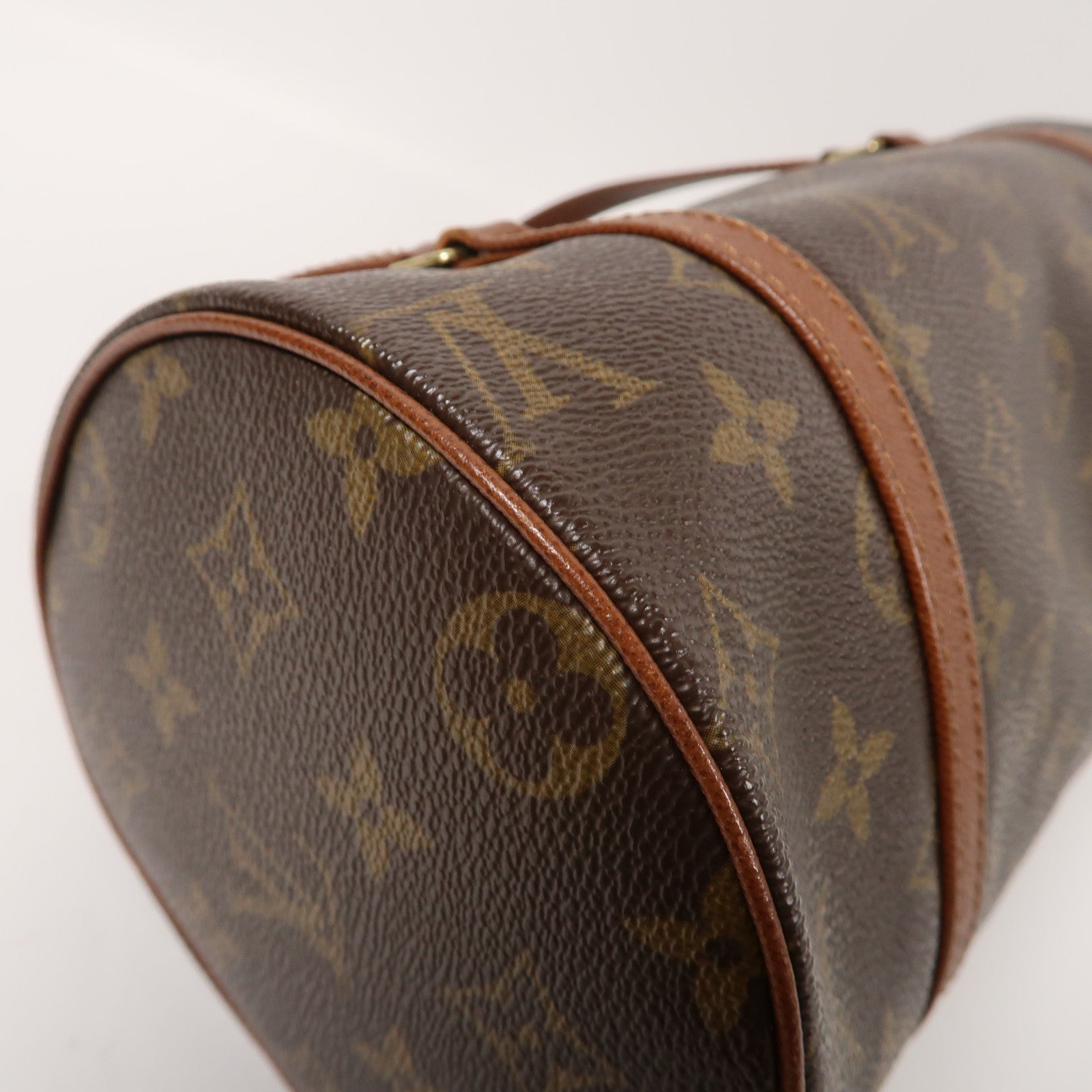 LOUIS VUITTON Monogram Papillon PM金扣手挽袋啡色