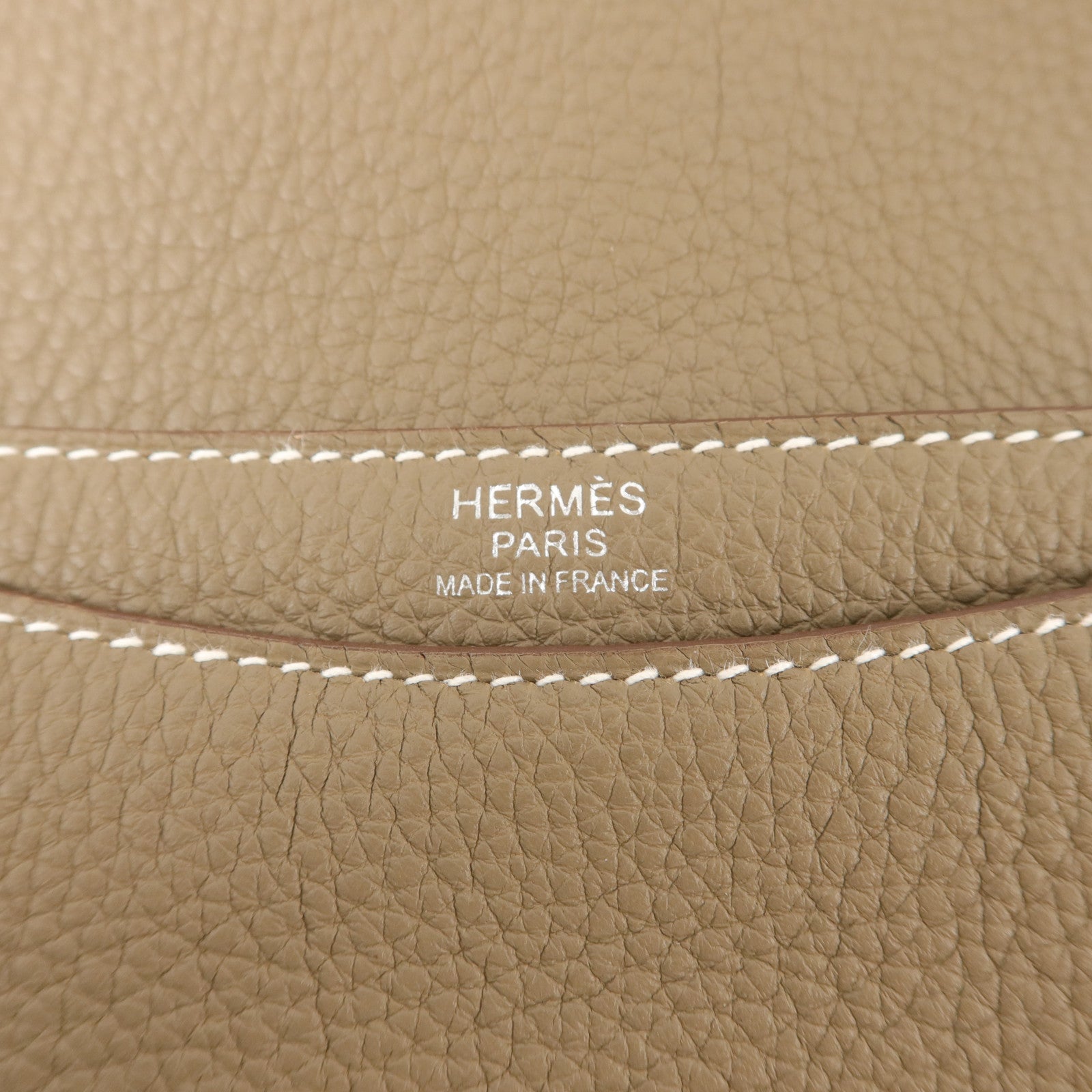 HERMES Clemence皮革Steve Light Junior肩背袋Etoupe