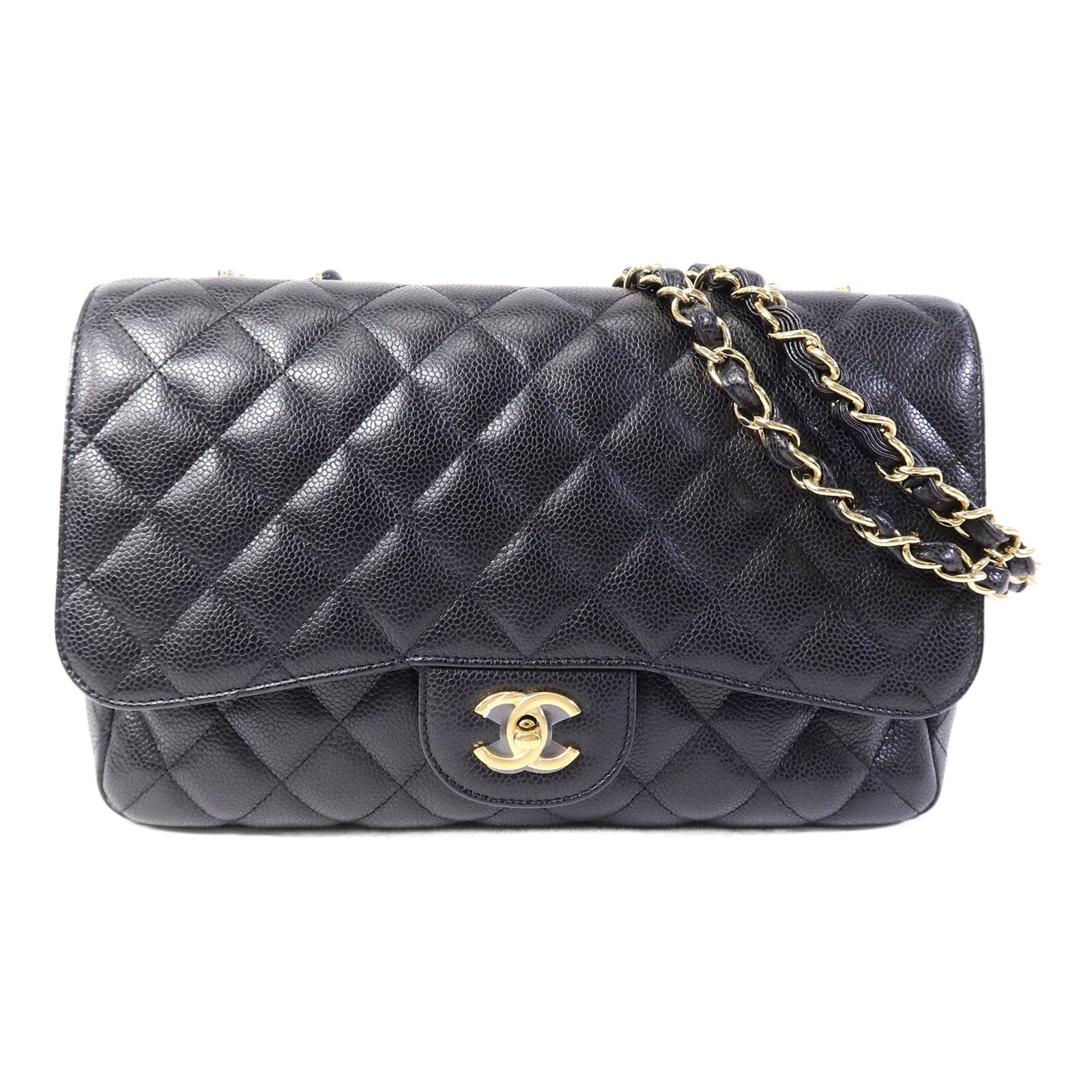 CHANEL 牛皮皮革Large Classic鏈帶肩背袋
