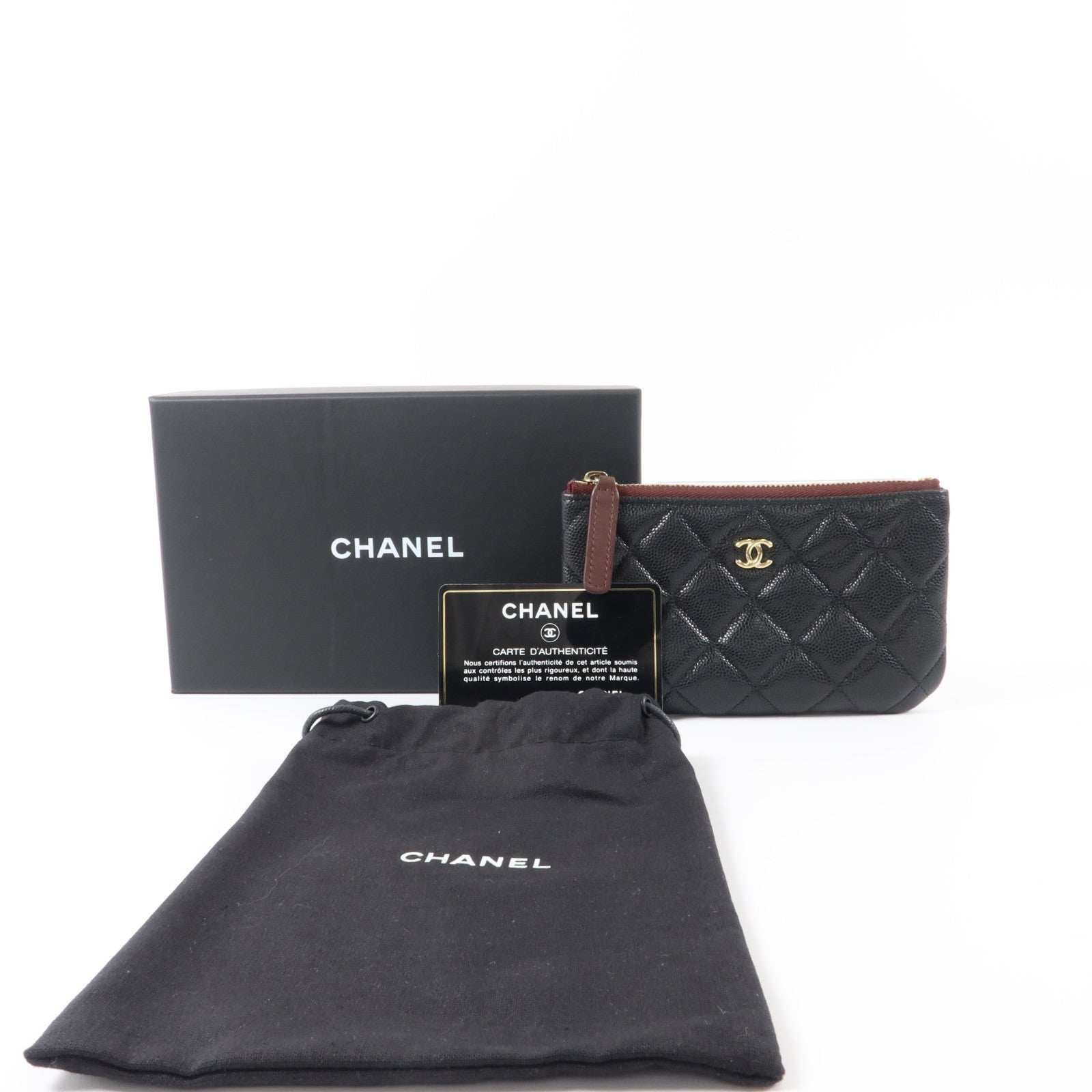 CHANEL 牛皮皮革Classic Mini O-Case Pouch金扣小袋