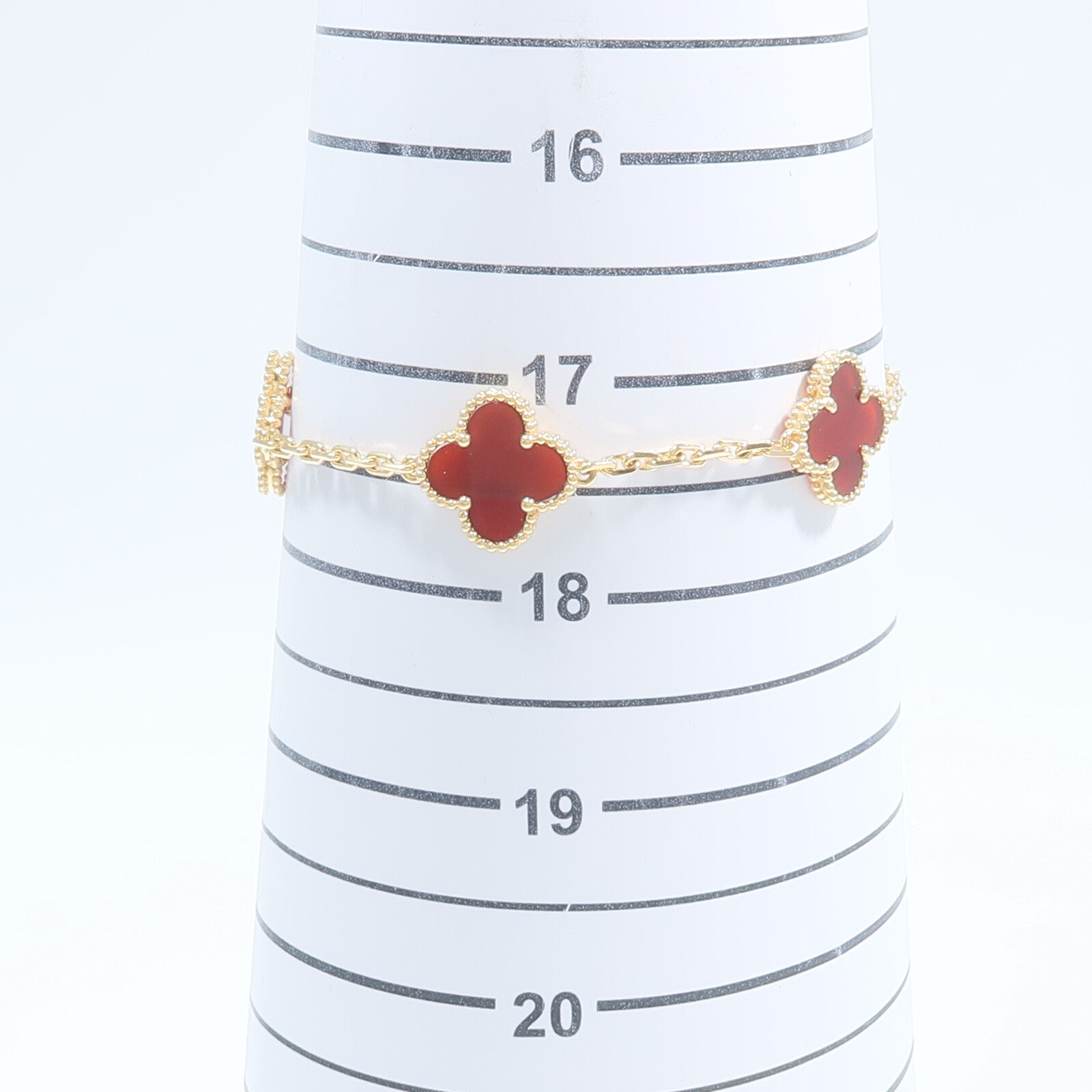 Van Cleef & Arpels 18K黃金Vintage Alhambre Bracelet紅玉髓手鏈