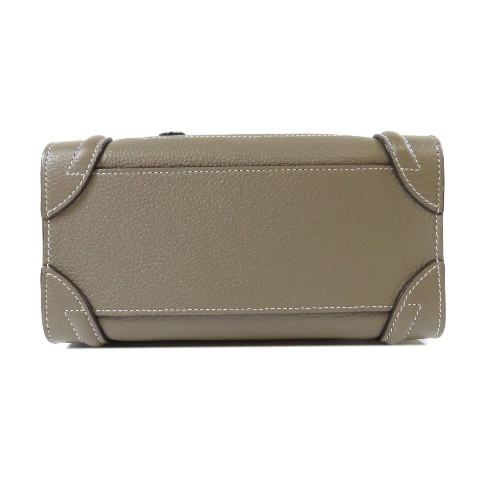 CELINE **【激減優惠】牛皮皮革Nano Luggage銀扣手挽肩背兩用袋灰色