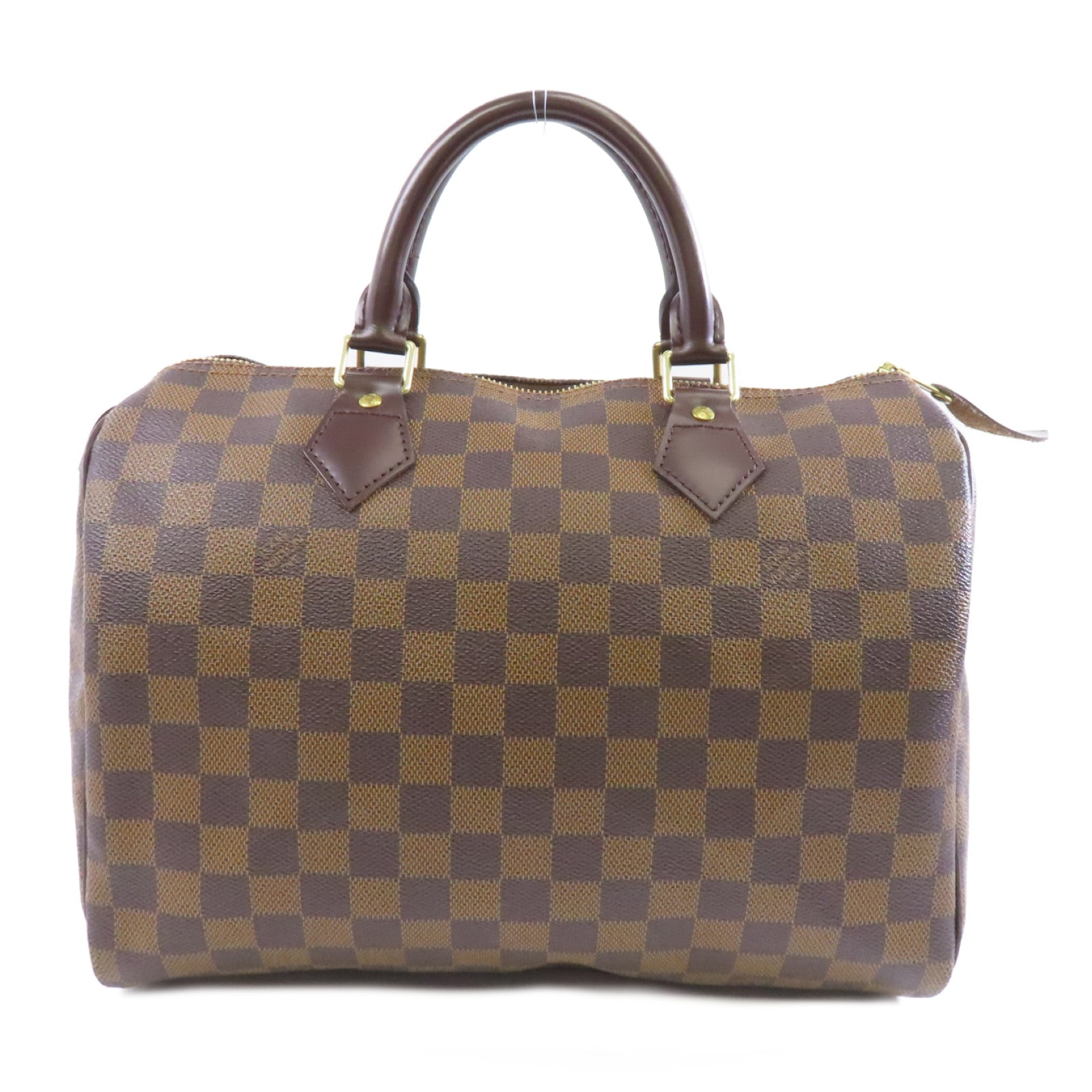 LOUIS VUITTON Damier Speedy 30金扣手挽袋啡色