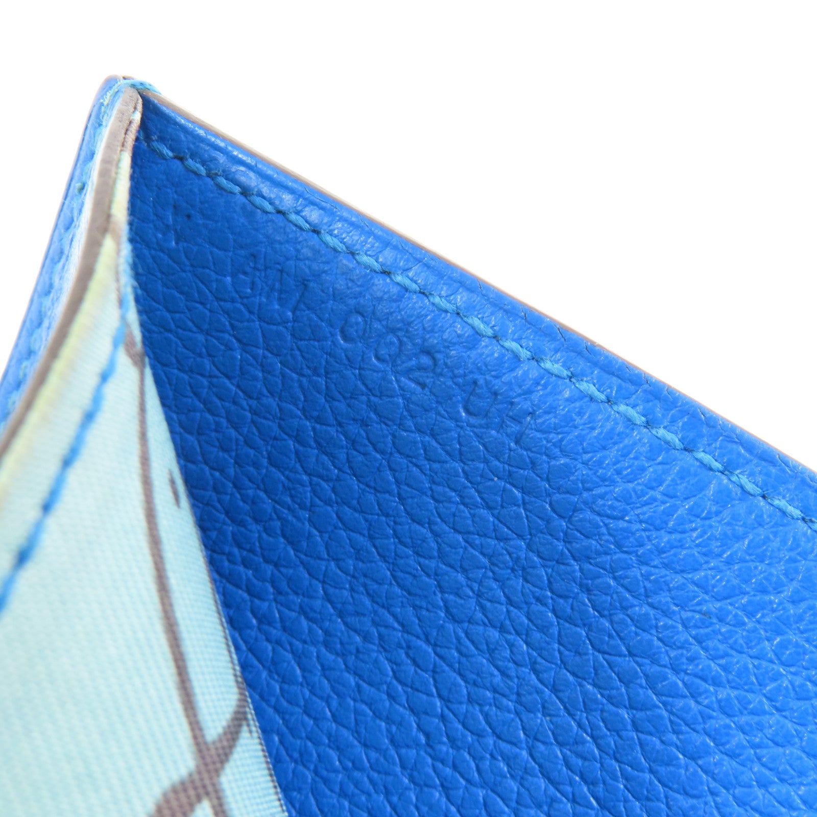 HERMES Evercolor皮革Citizen Twill Compact Wallet短錢包Bleu Hydra