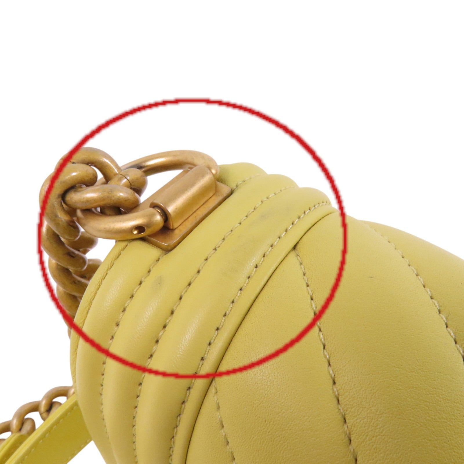 CHANEL 羊皮皮革Boy Chanel 20金扣鏈帶肩背袋