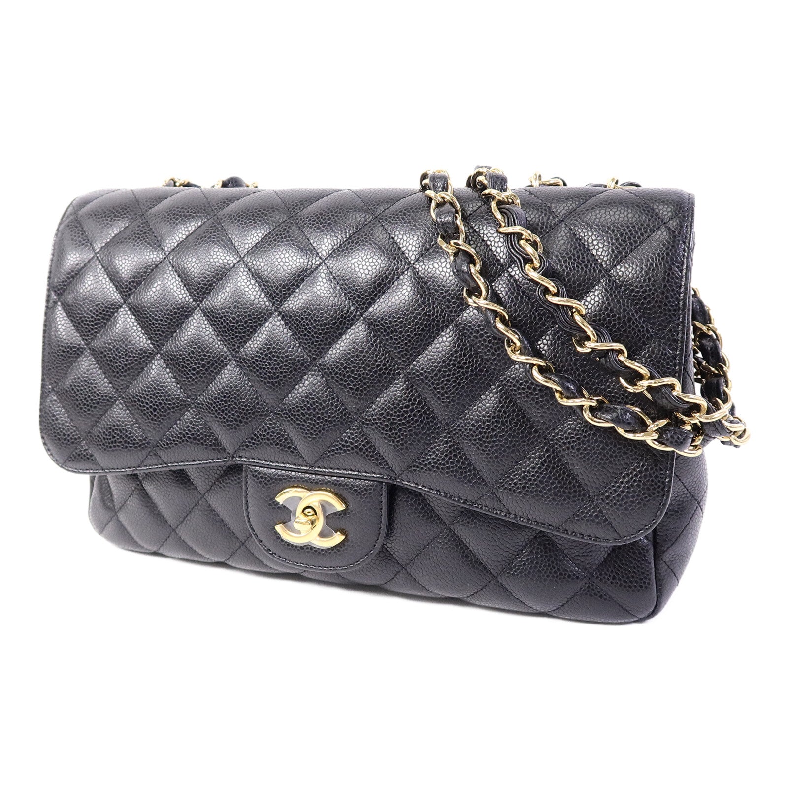 CHANEL 牛皮皮革Large Classic鏈帶肩背袋