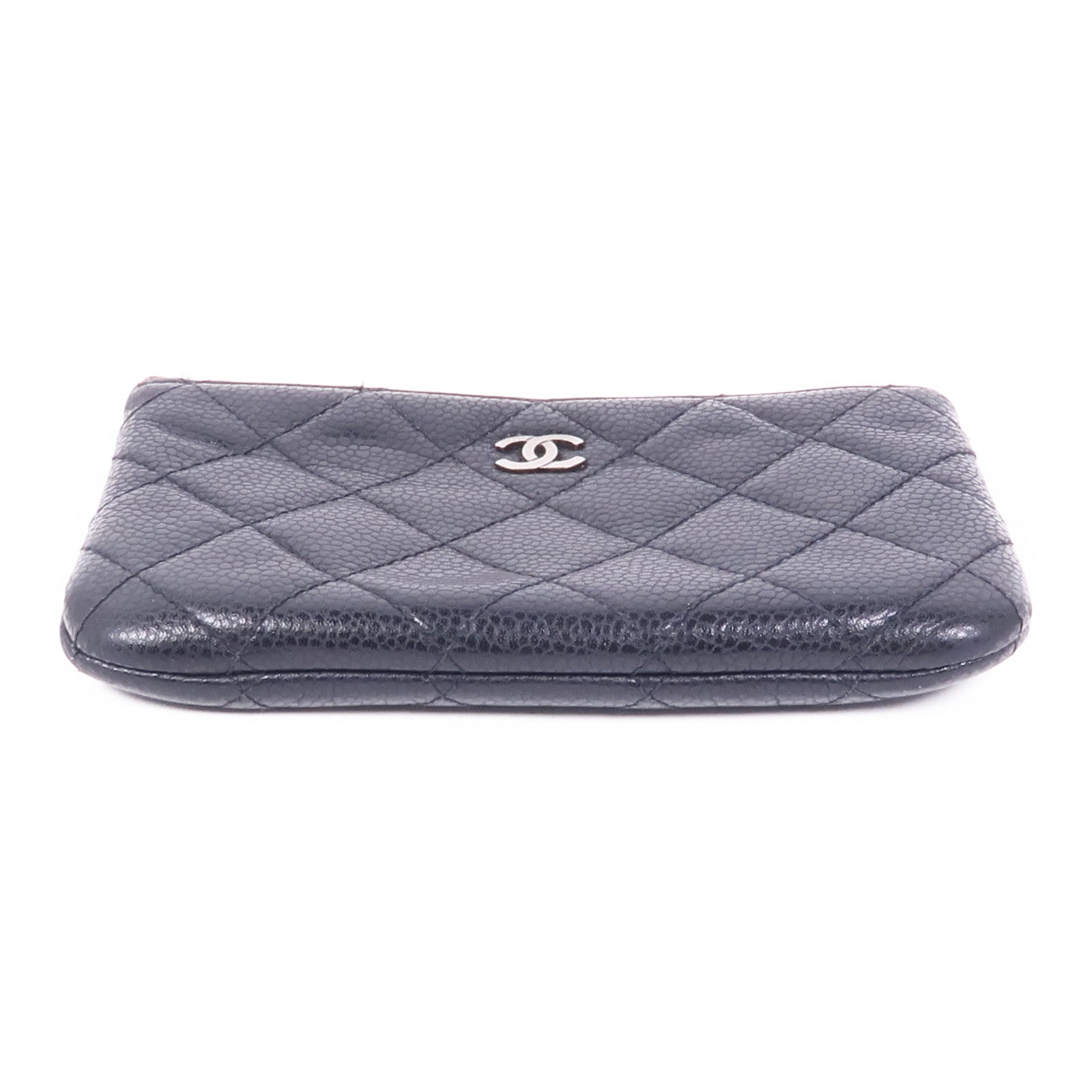 CHANEL 牛皮皮革Pouch銀扣手拿包