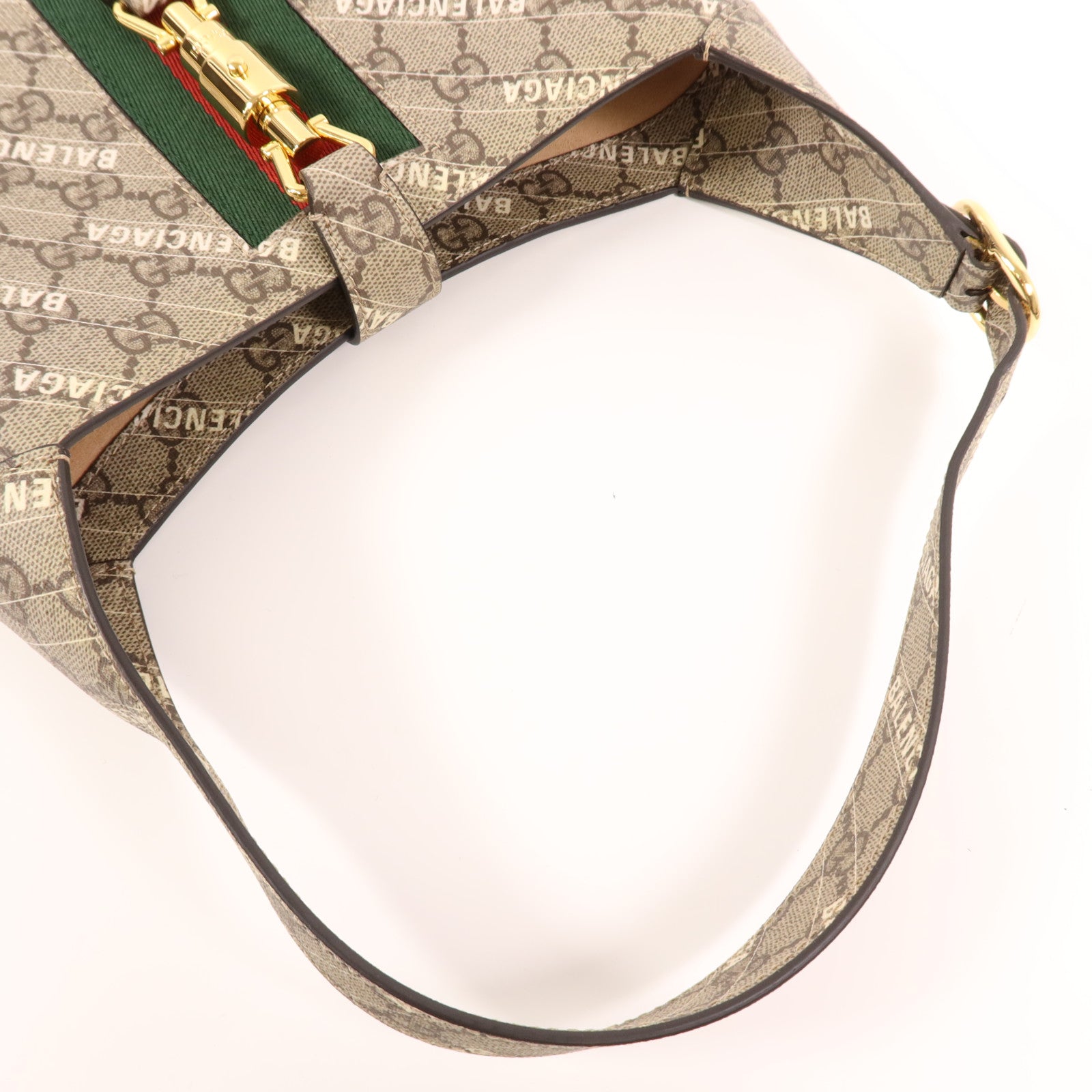 GUCCI 【激減優惠】塗層帆布Gucci x Balenciaga Jackie 1961金扣手挽肩背兩用袋