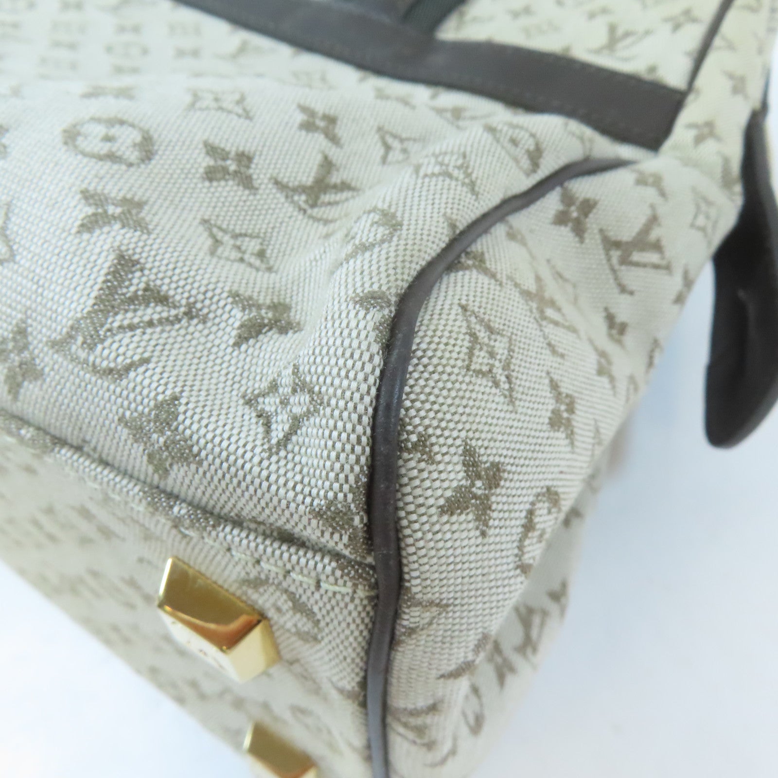 LOUIS VUITTON Monogram Mini Josephine GM金扣手挽袋綠色/啡色