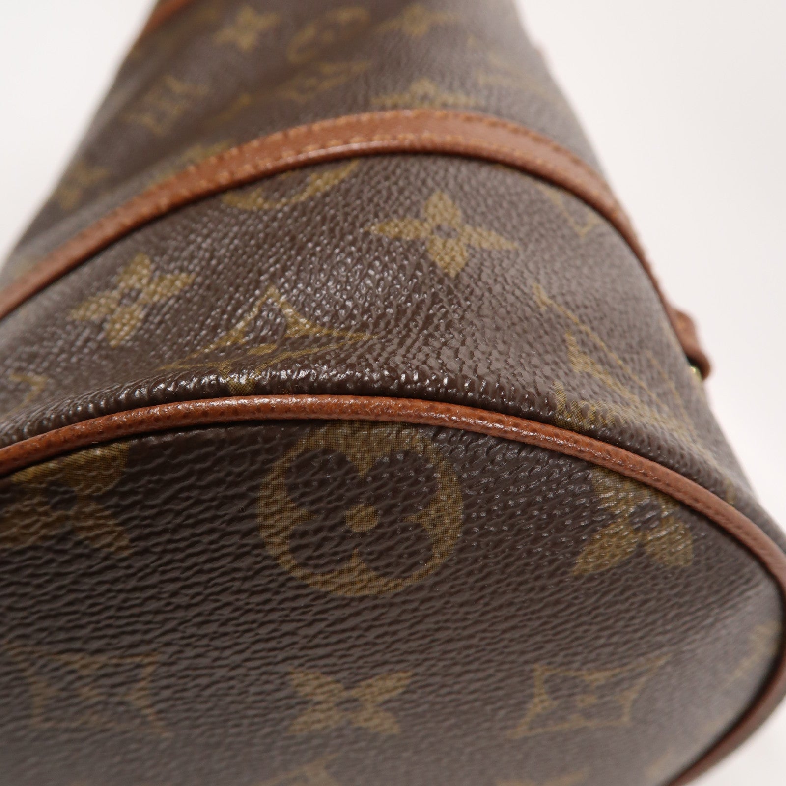 LOUIS VUITTON Monogram Papillon PM金扣手挽袋啡色