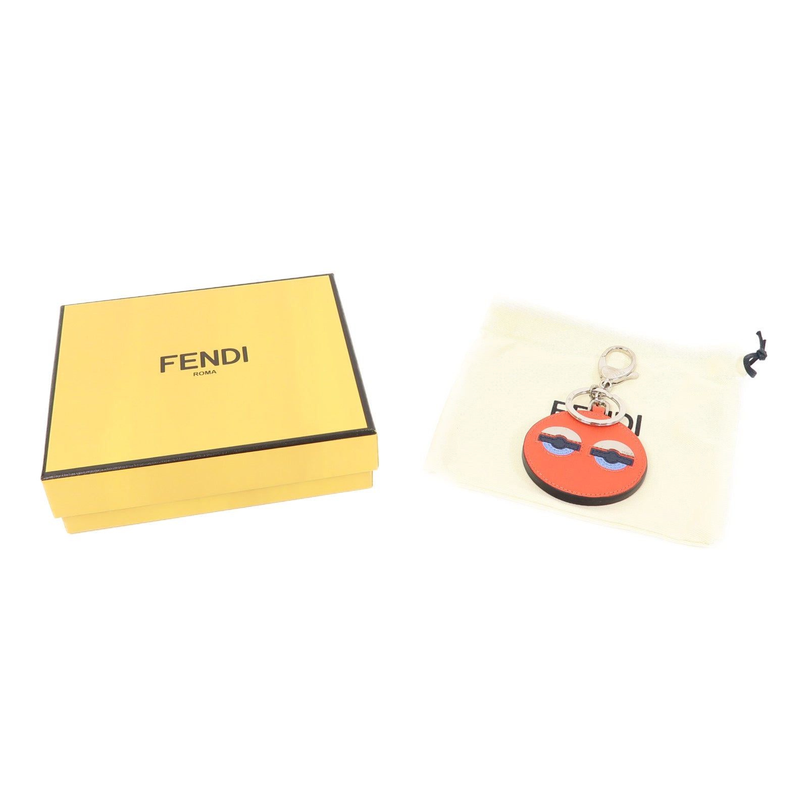 FENDI 牛皮皮革Key Holder掛飾紅色