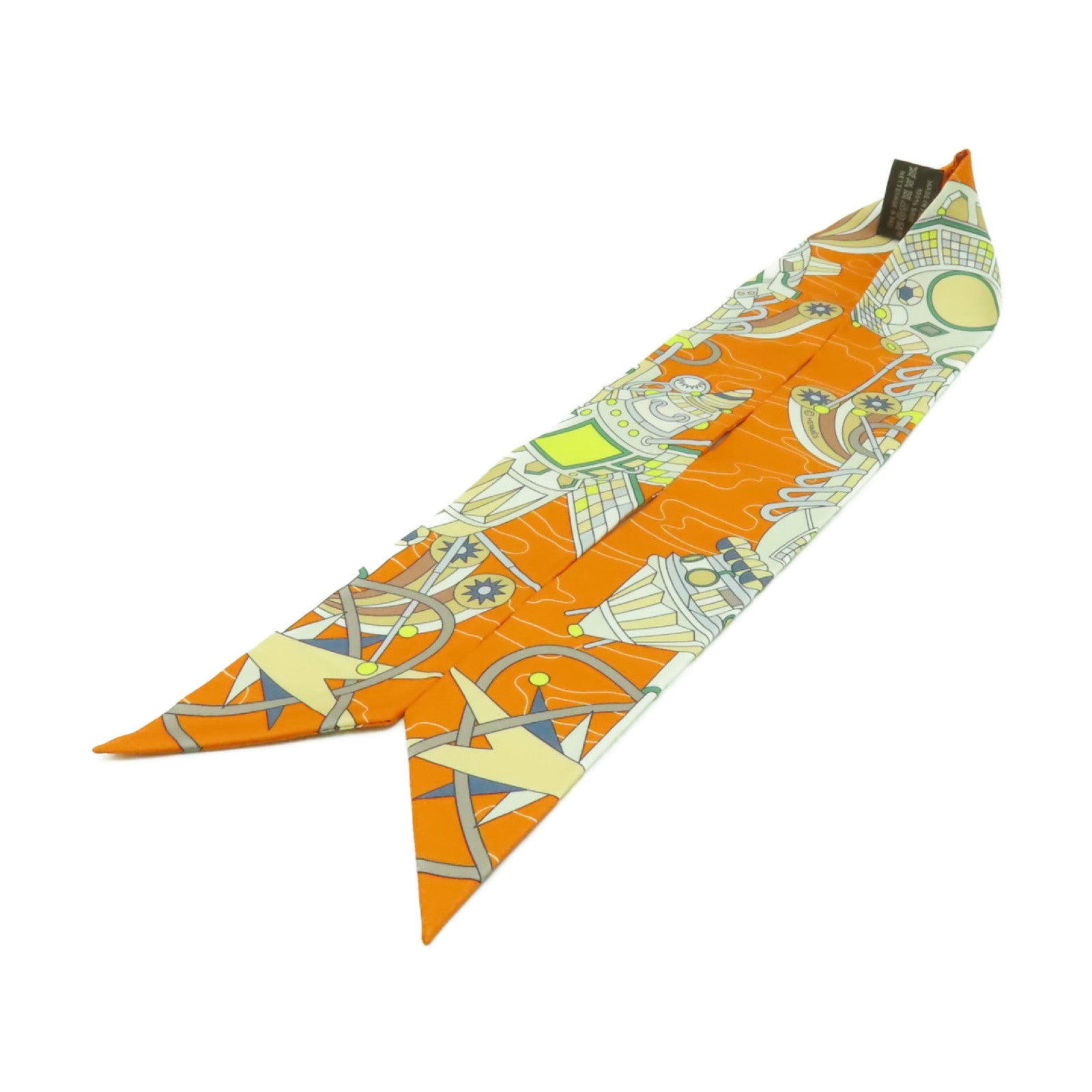 HERMES 【激減優惠】絲質Twilly絲巾橙色/彩色