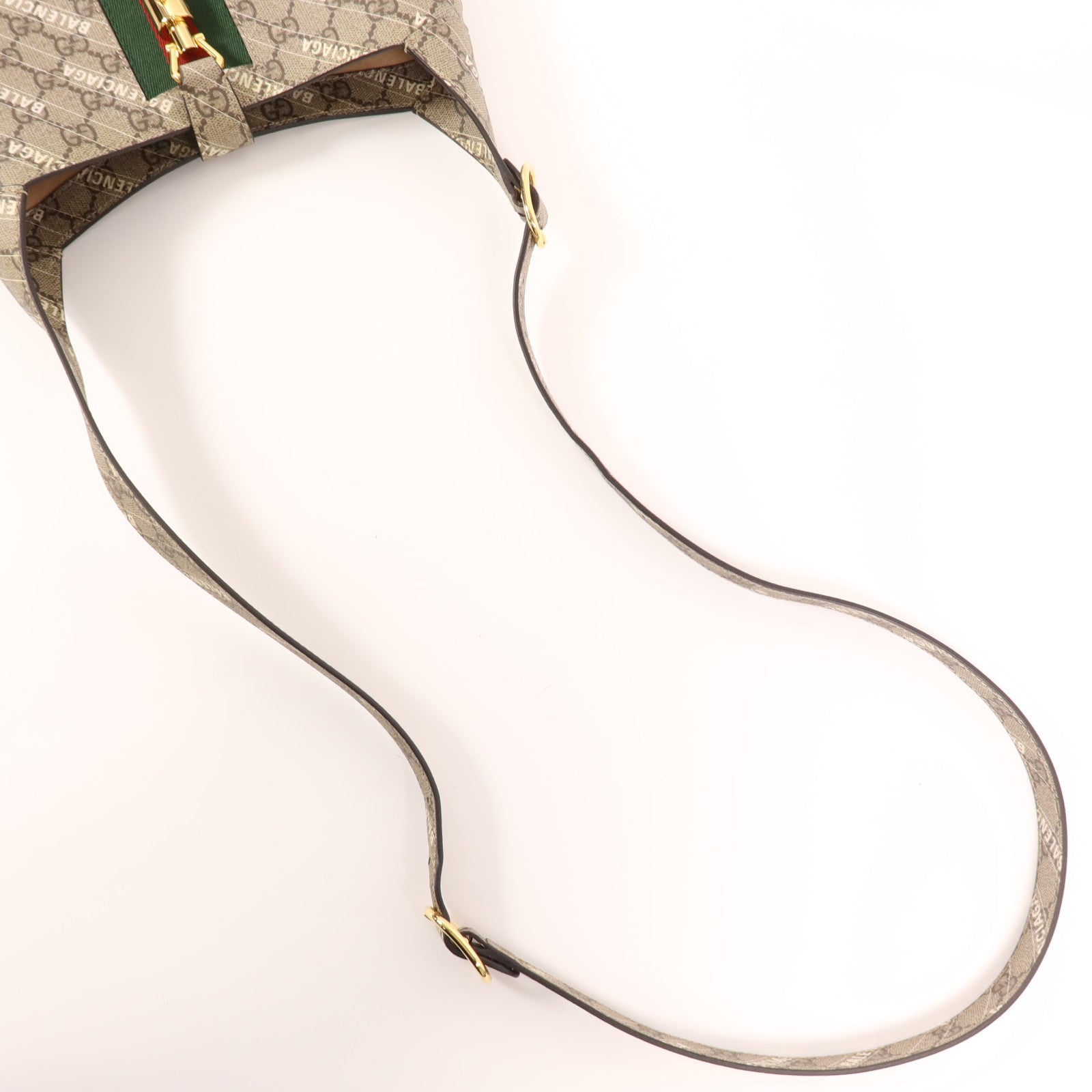 GUCCI 塗層帆布Gucci x Balenciaga Jackie 1961金扣手挽肩背兩用袋