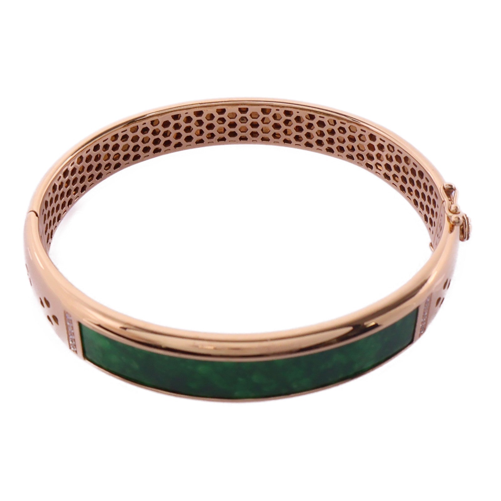 JEWELRY 18K玫瑰金Jade/Diamond Bracelet/Bangle翡翠/鑽石手鐲