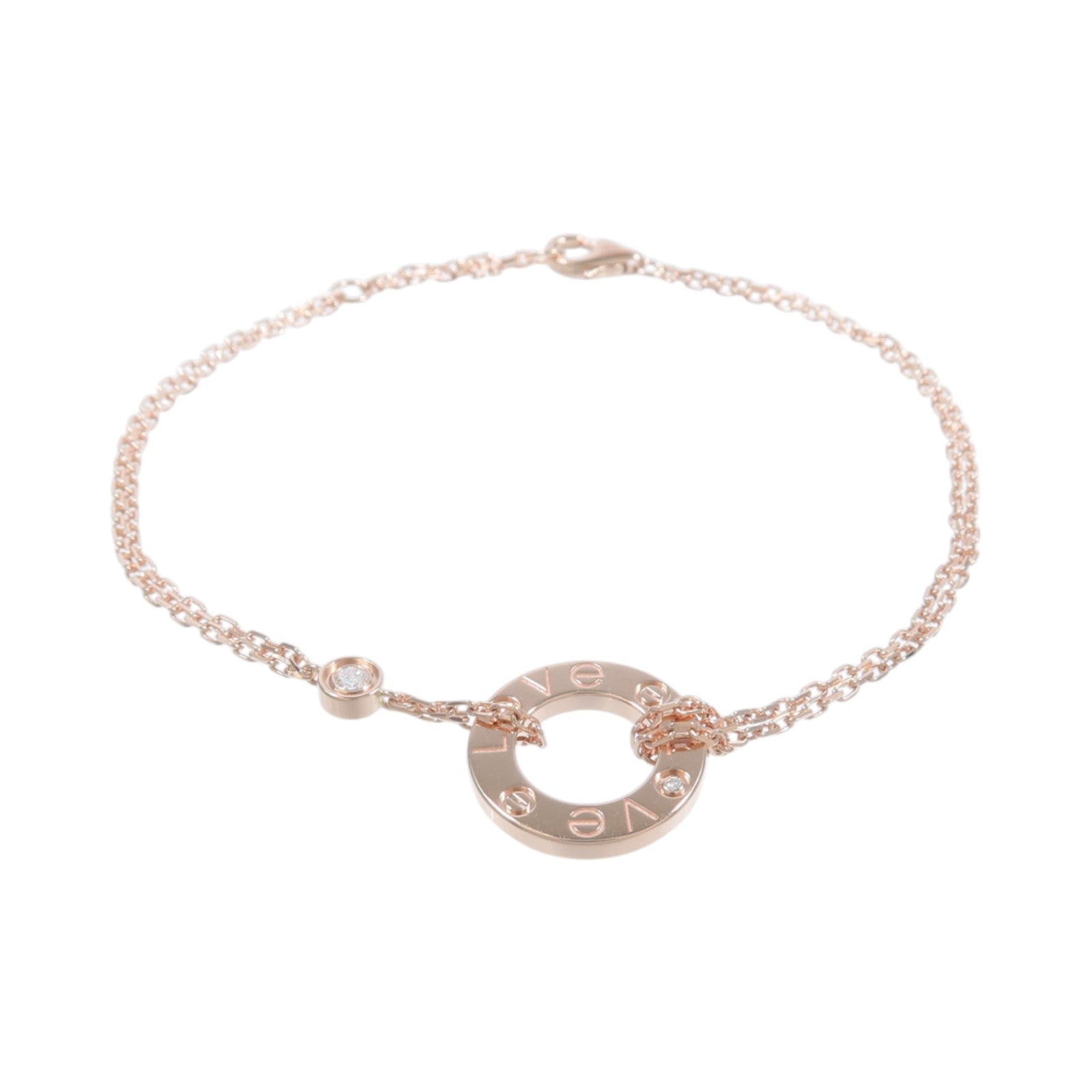 CARTIER 18K玫瑰金Love Bracelet鑽石手鏈