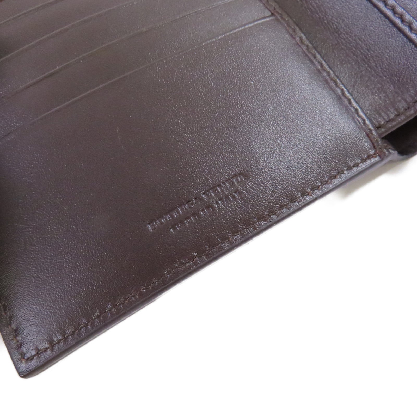 BOTTEGA VENETA 織紋皮革Short Wallet短錢包啡色