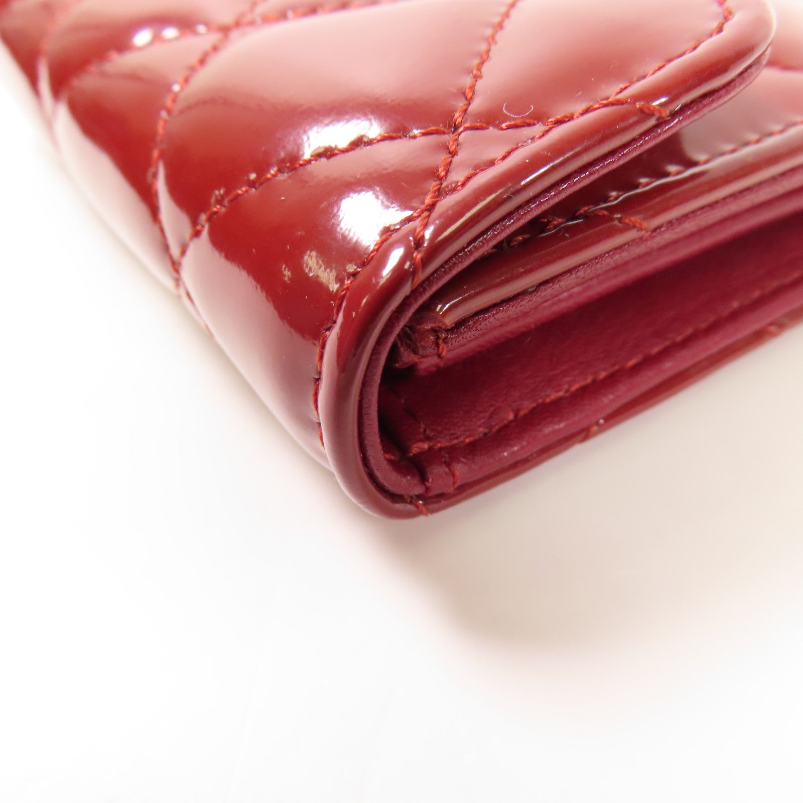 CHANEL 漆皮皮革Card Case銀扣卡片套