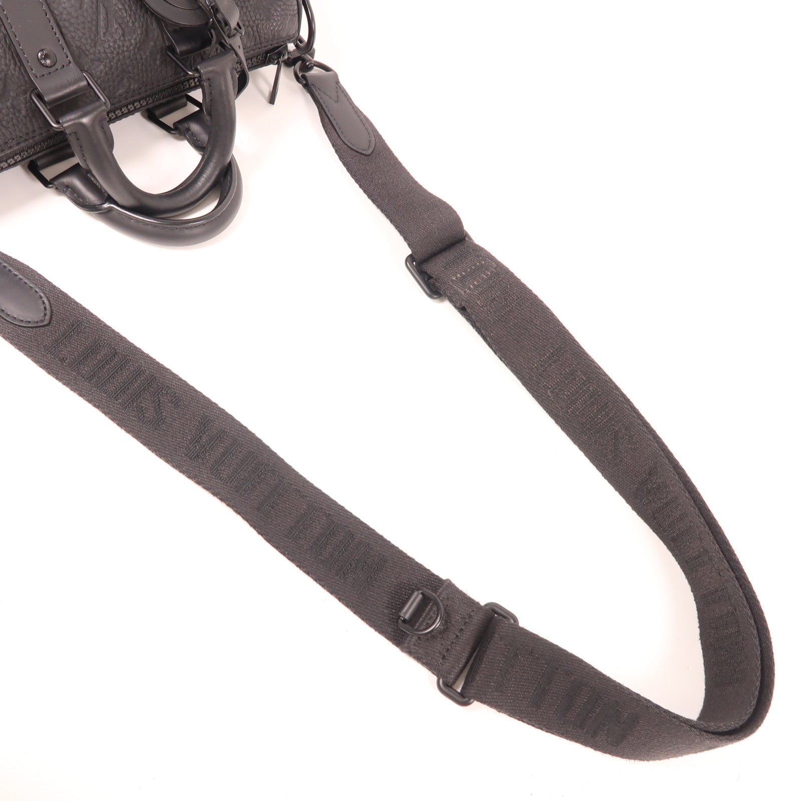 LOUIS VUITTON Taurillon Monogram Keepall Bandouliere 25手挽肩背兩用袋黑色