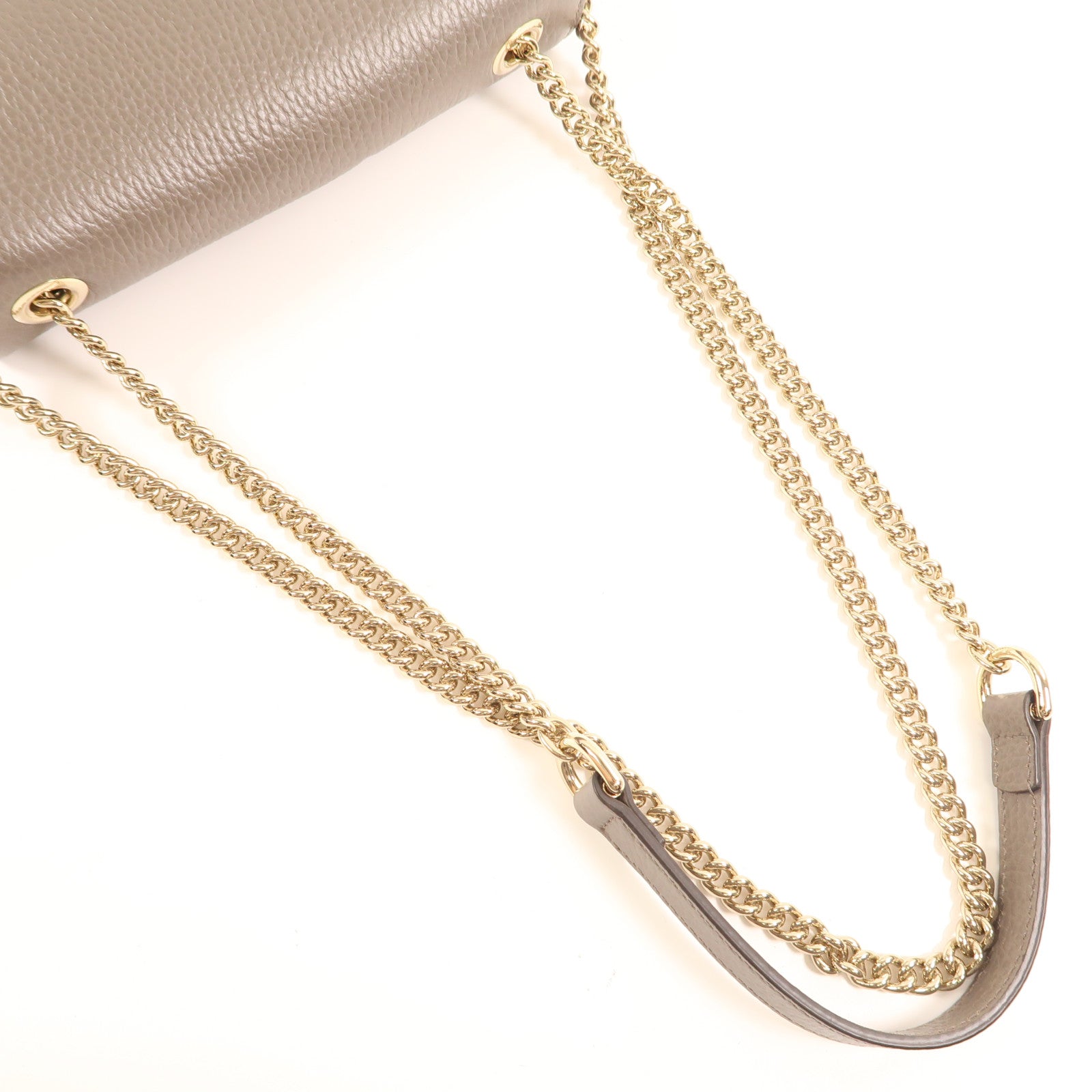 GUCCI  GG GHW Interlock Shoulder Bag 510304 Calfskin Leather Grey