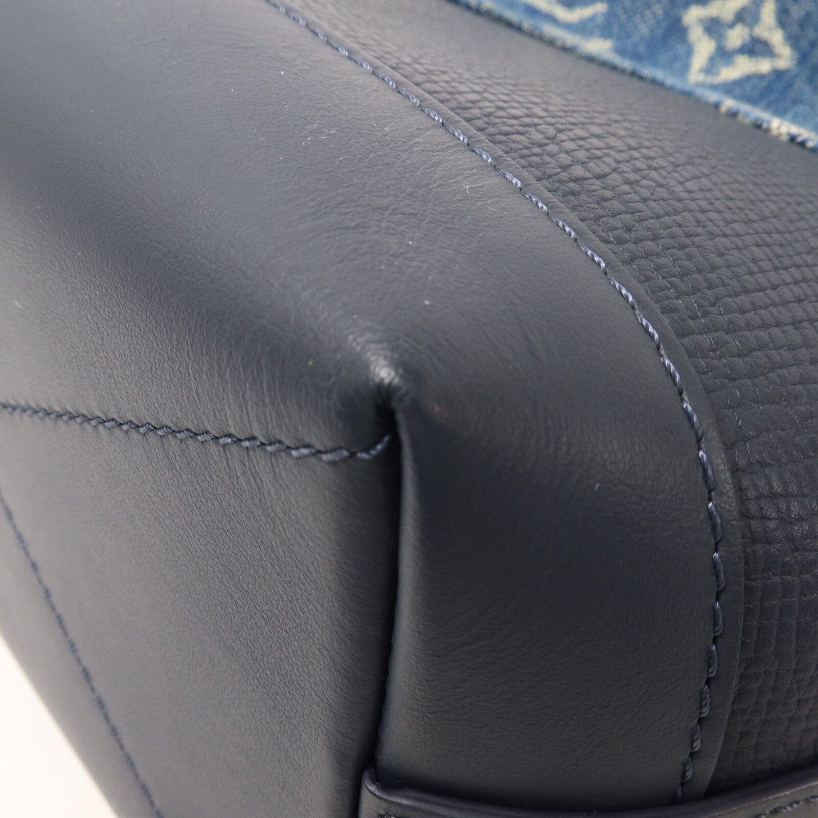 LOUIS VUITTON Monogram Denim/Taurillon Japanese Cruiser手挽肩背兩用袋
