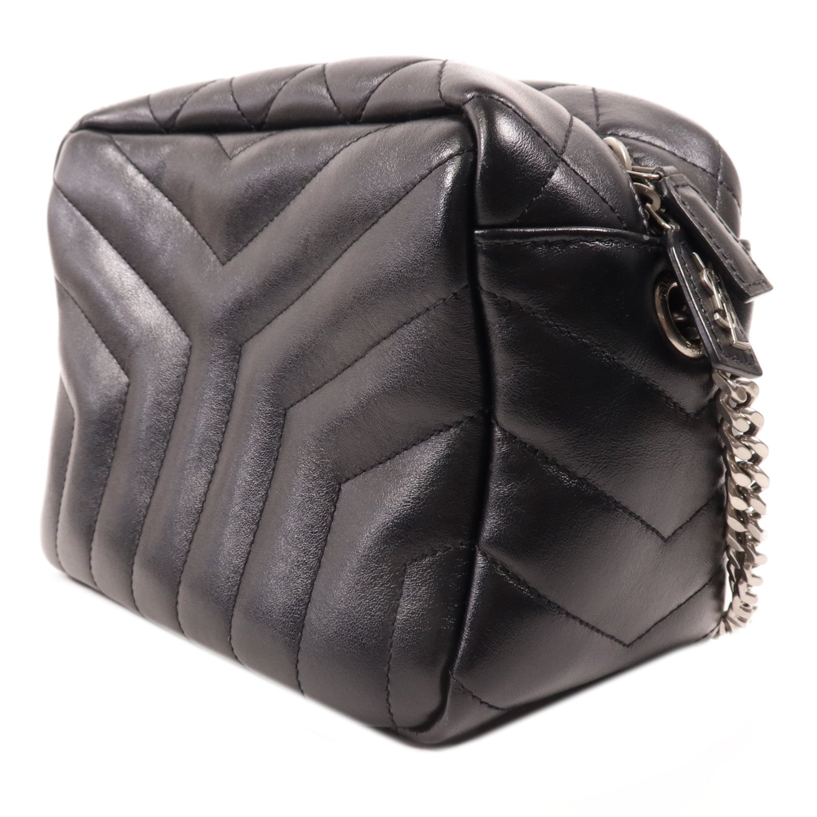 SAINT LAURENT 牛皮皮革Loulou Bag銀扣肩背袋