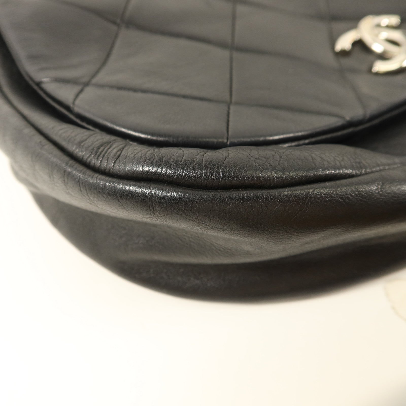 CHANEL 牛皮皮革Handbag銀扣手挽袋