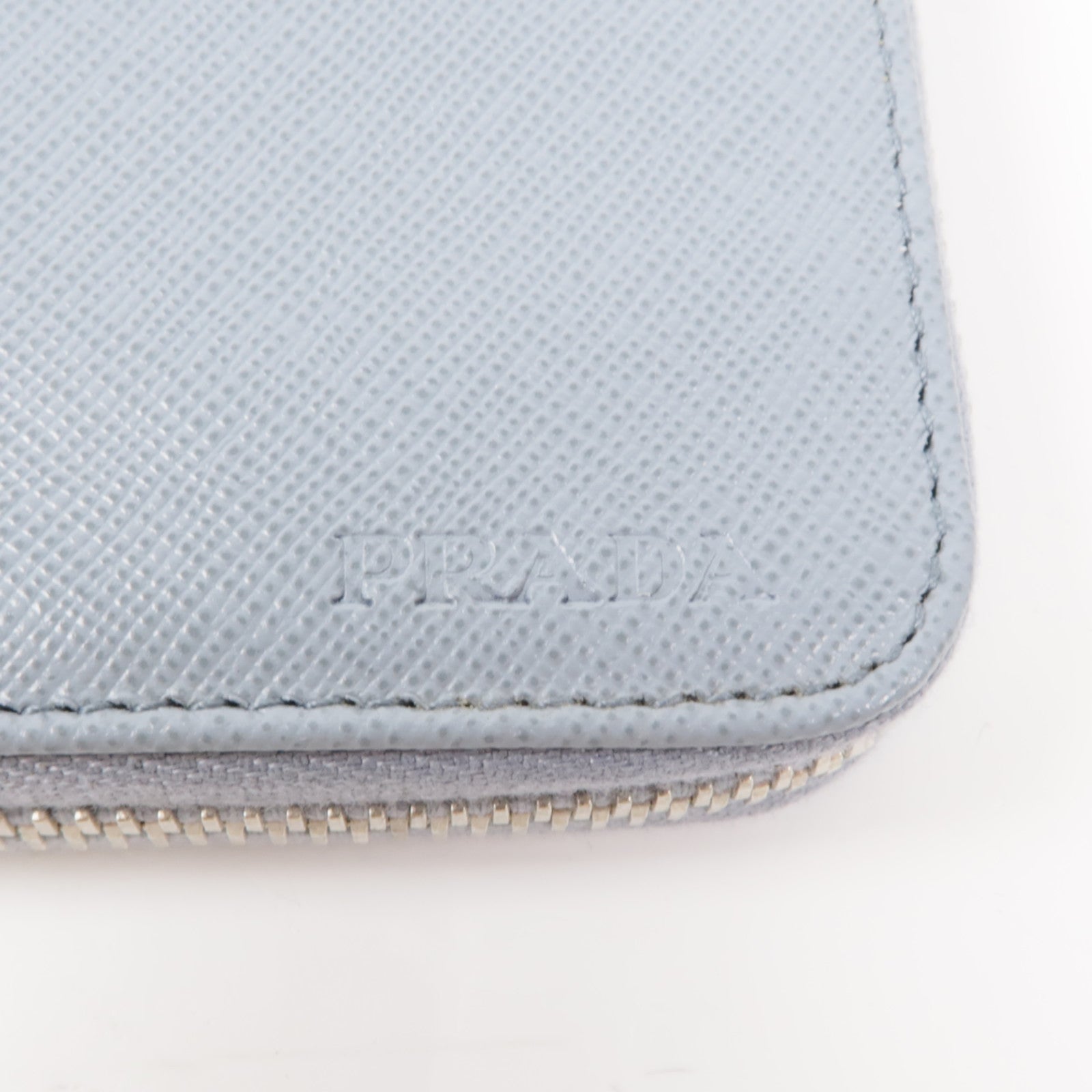 PRADA Saffiano皮革Long Wallet銀扣長錢包