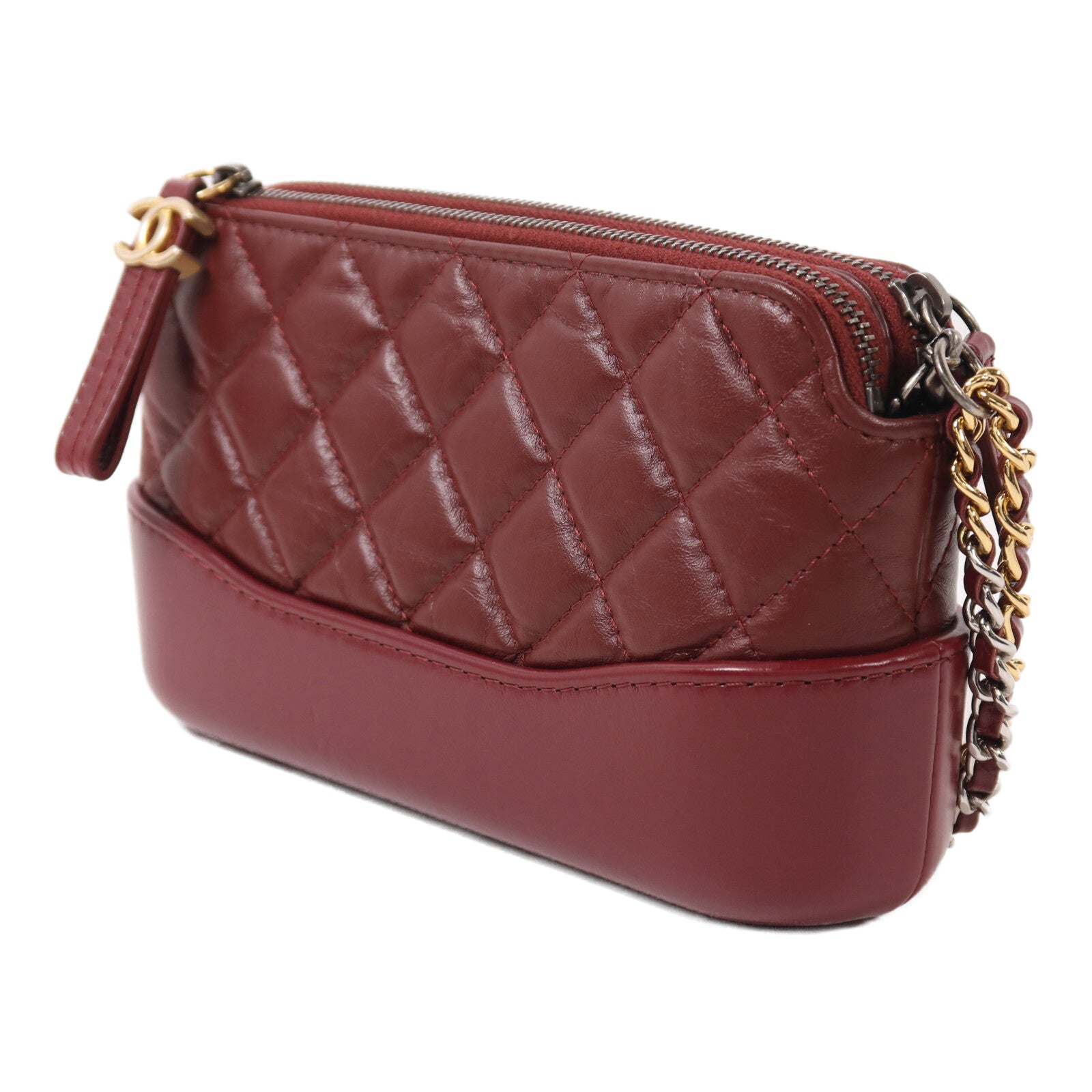 CHANEL 羊皮皮革Gabrielle Wallet on Chain鏈帶肩背袋