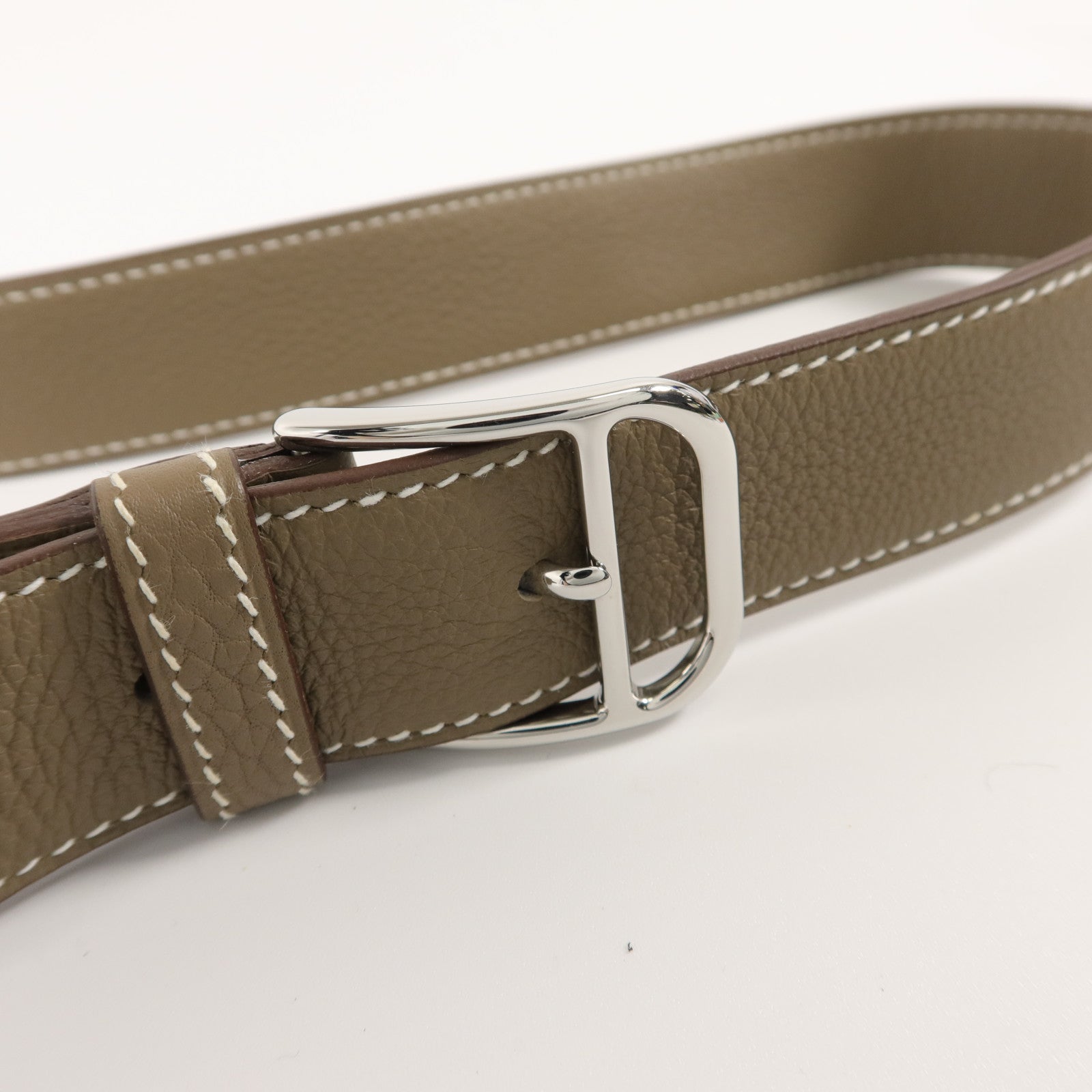 HERMES Clemence皮革Steve Light Junior肩背袋Etoupe