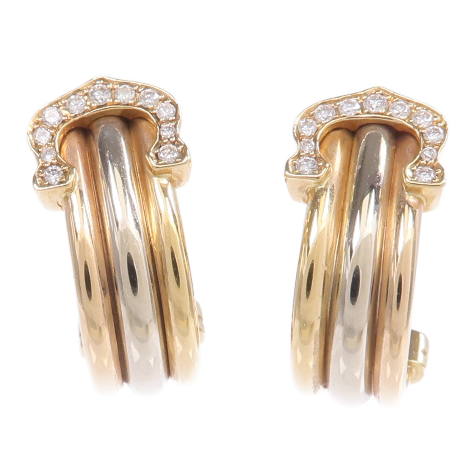 CARTIER 18K黃金/白金/玫瑰金C De Cartier Earrings鑽石耳環